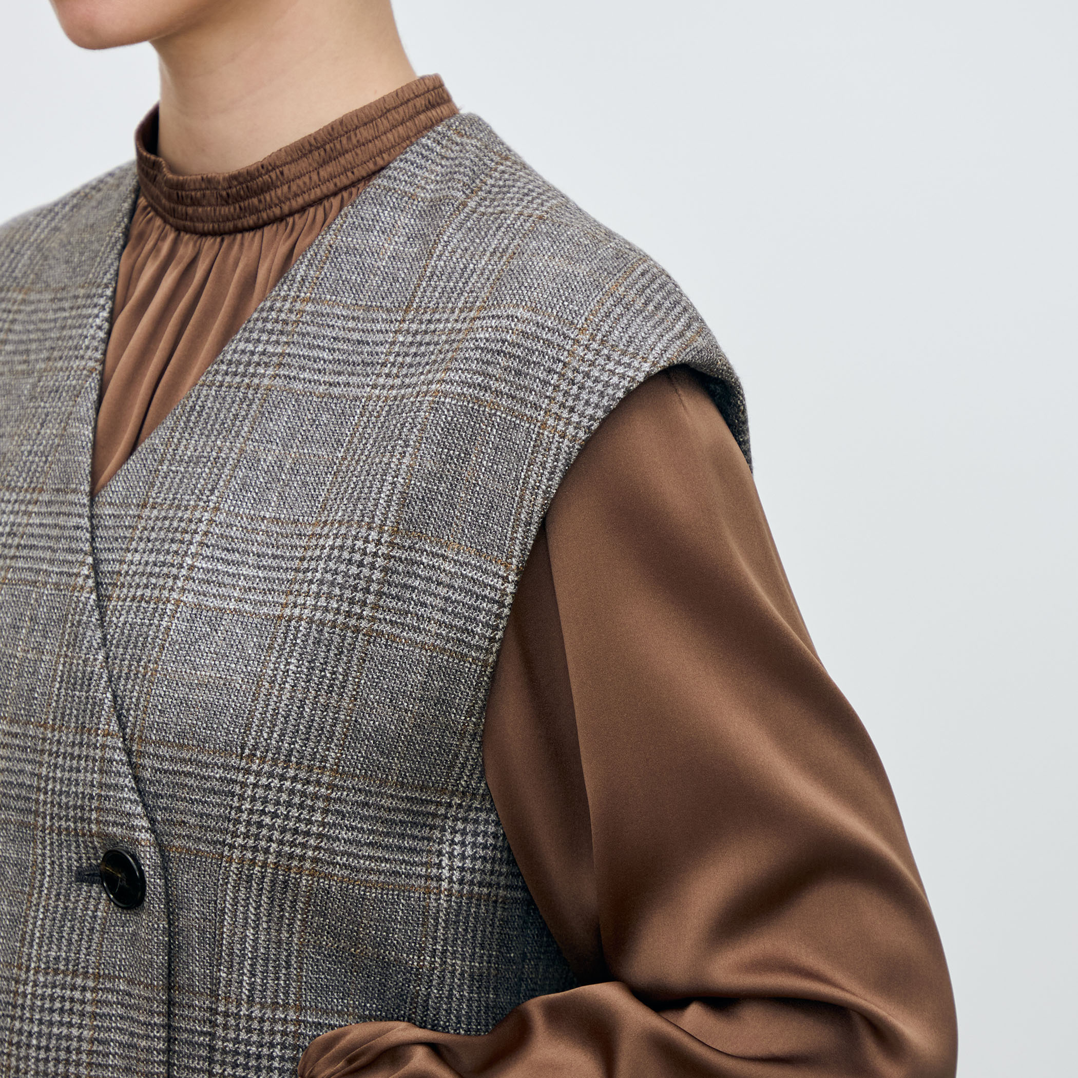 SILK AIR GLEN CHECK ジレワンピース TOMORROWLAND SILK AIR GLEN CHECK ジレワンピース｜トゥモローランド 公式通販