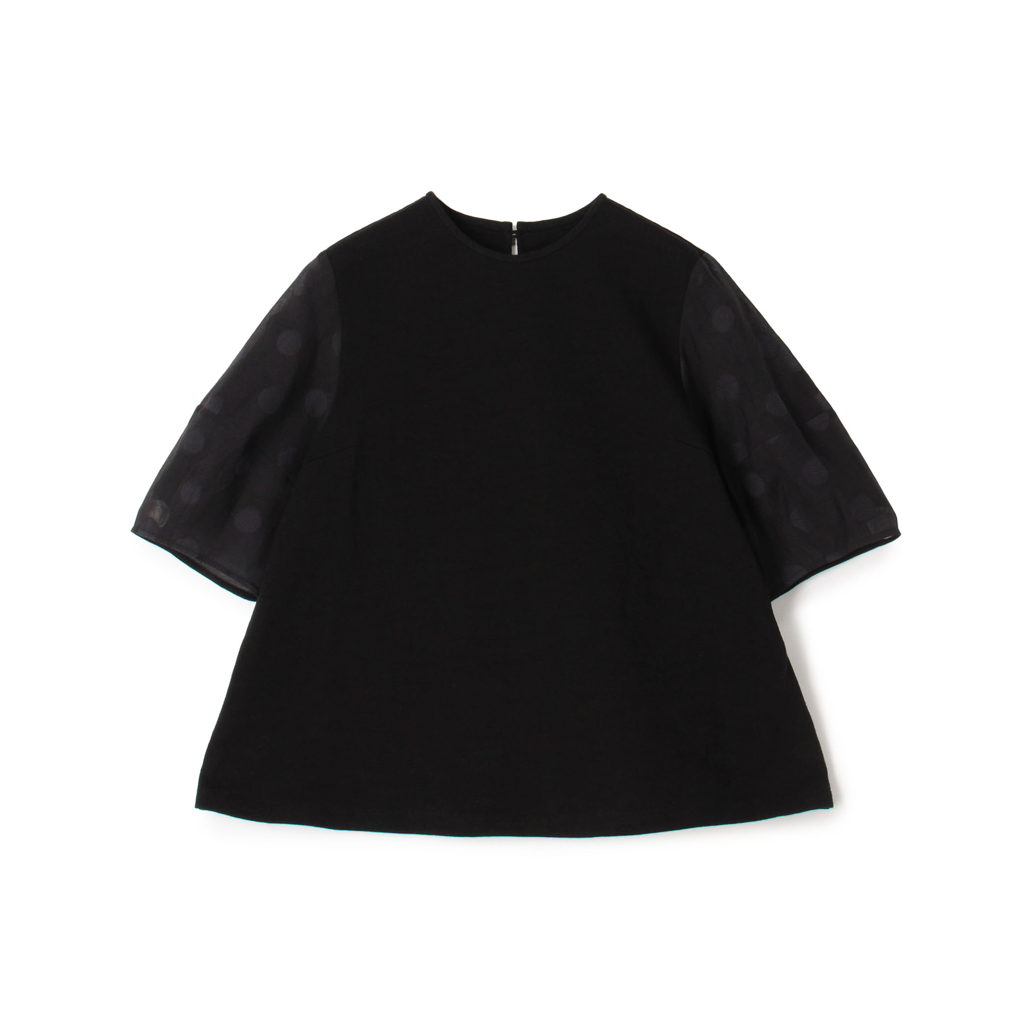 スラブジャージー ドットパフスリーブプルオーバー