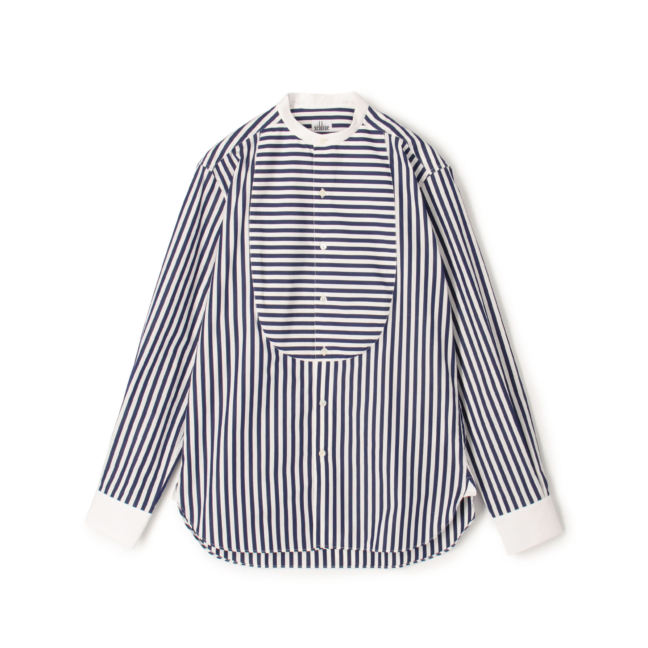 sebline BUNNY SHIRT コットン スタンドカラー ロングスリーブシャツ