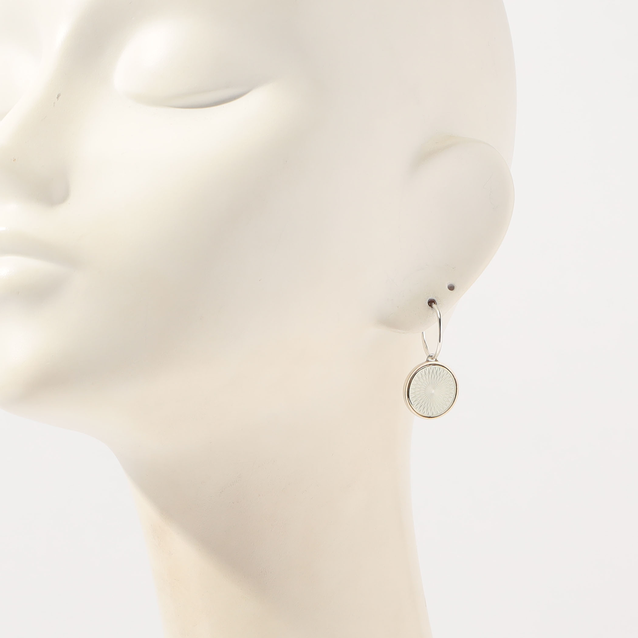 FERIAN Enamel Signet Pierced Earrings white Glass
