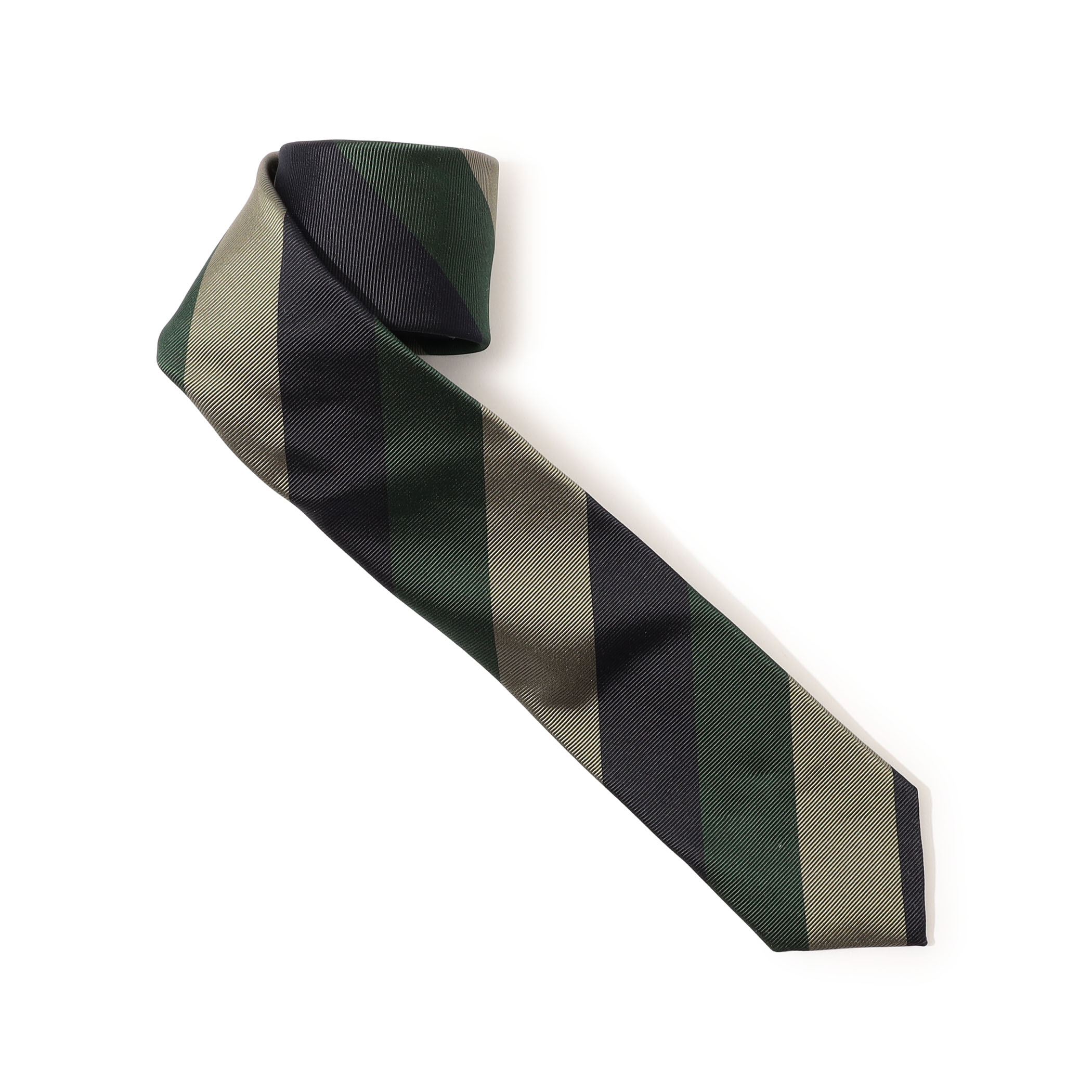 TOMORROWLAND シルク レジメンタルストライプナロータイ