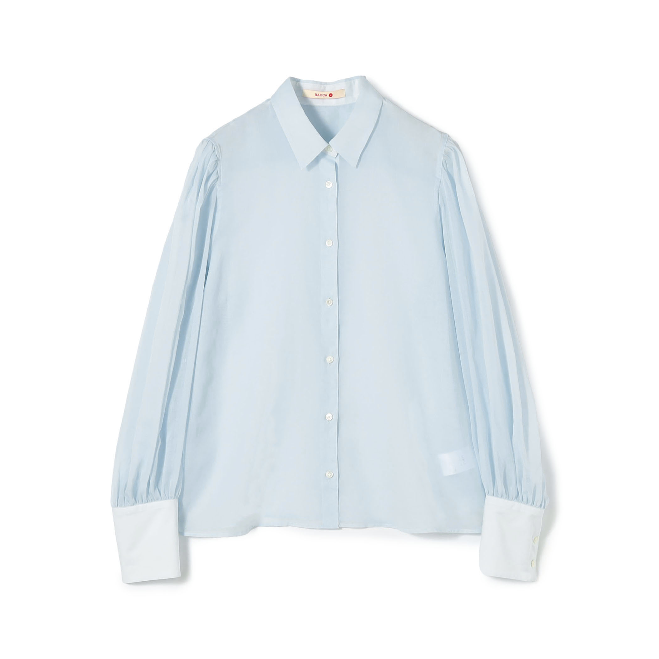 【WEB先行予約】コットンオーガンジー ギャザースリーブコンビシャツ