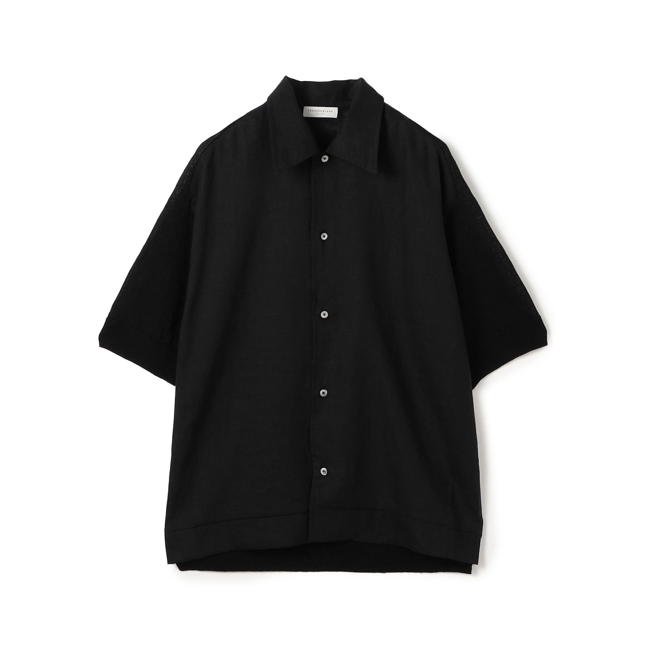 リネンニットコンビ ハーフスリーブシャツ
