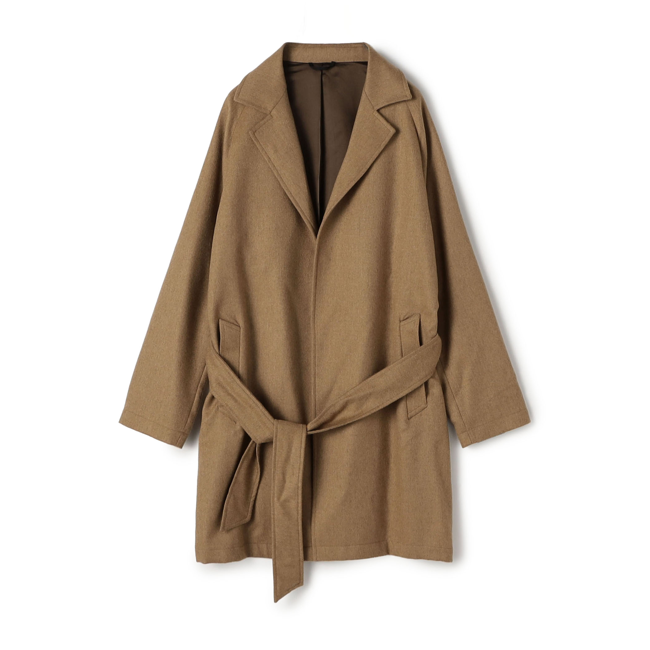 ERRICO FORMICOLA ウール ボタンレスベルテッドコート