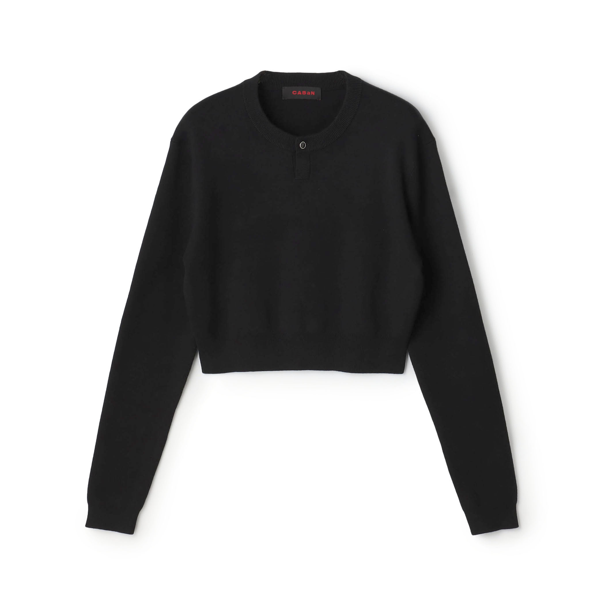 コットンカシミヤ ヘンリーネッククロップドプルーバー