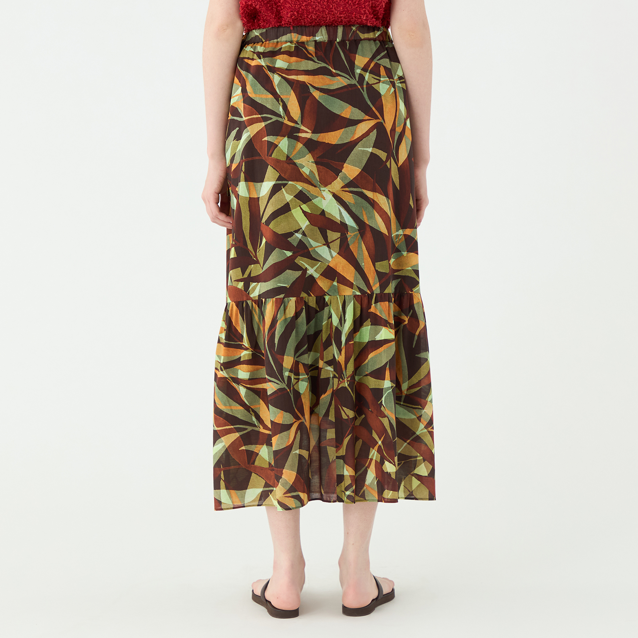 スタックリーフプリント ロングギャザースカート｜トゥモローランド