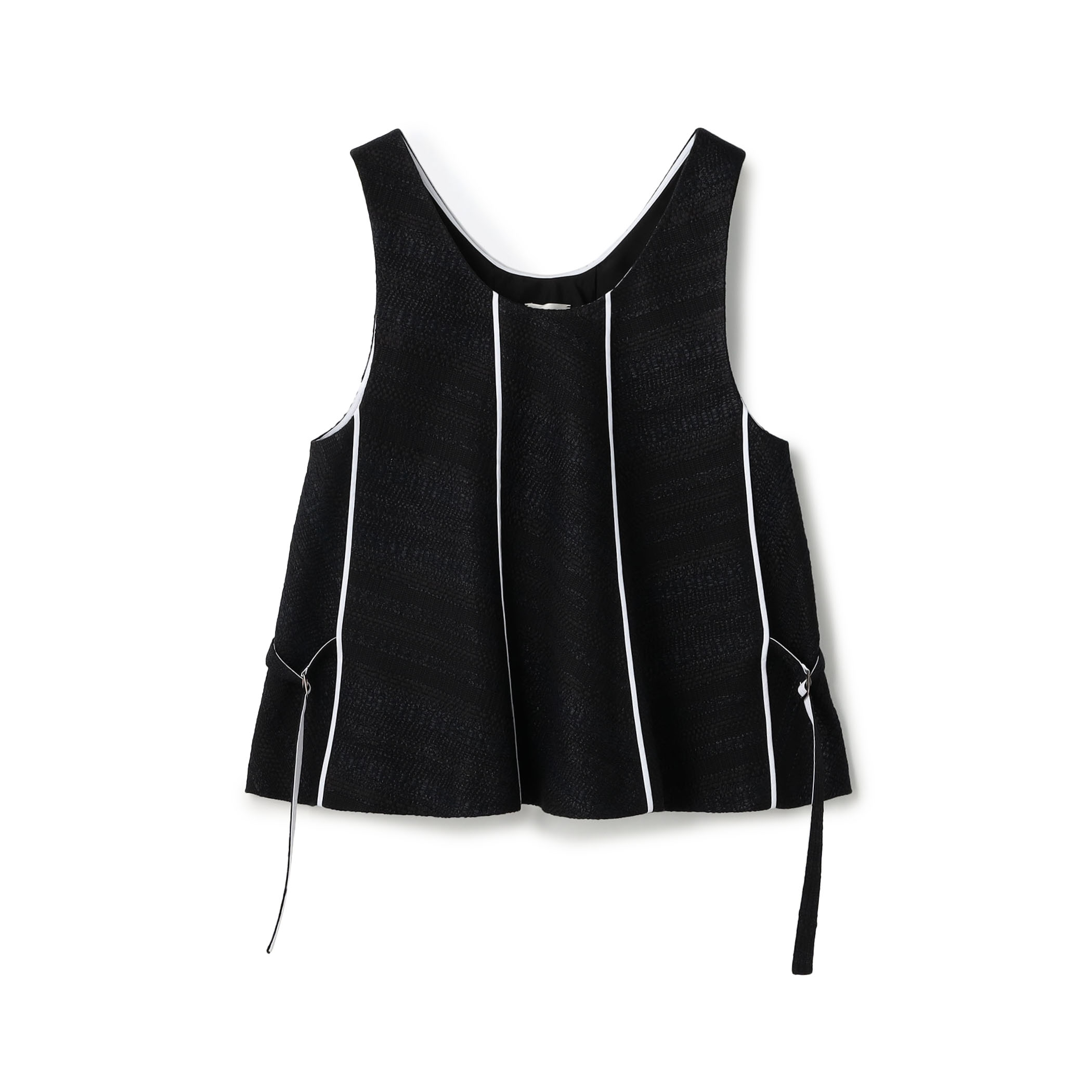 ブラックツイード ノースリーブブラウス