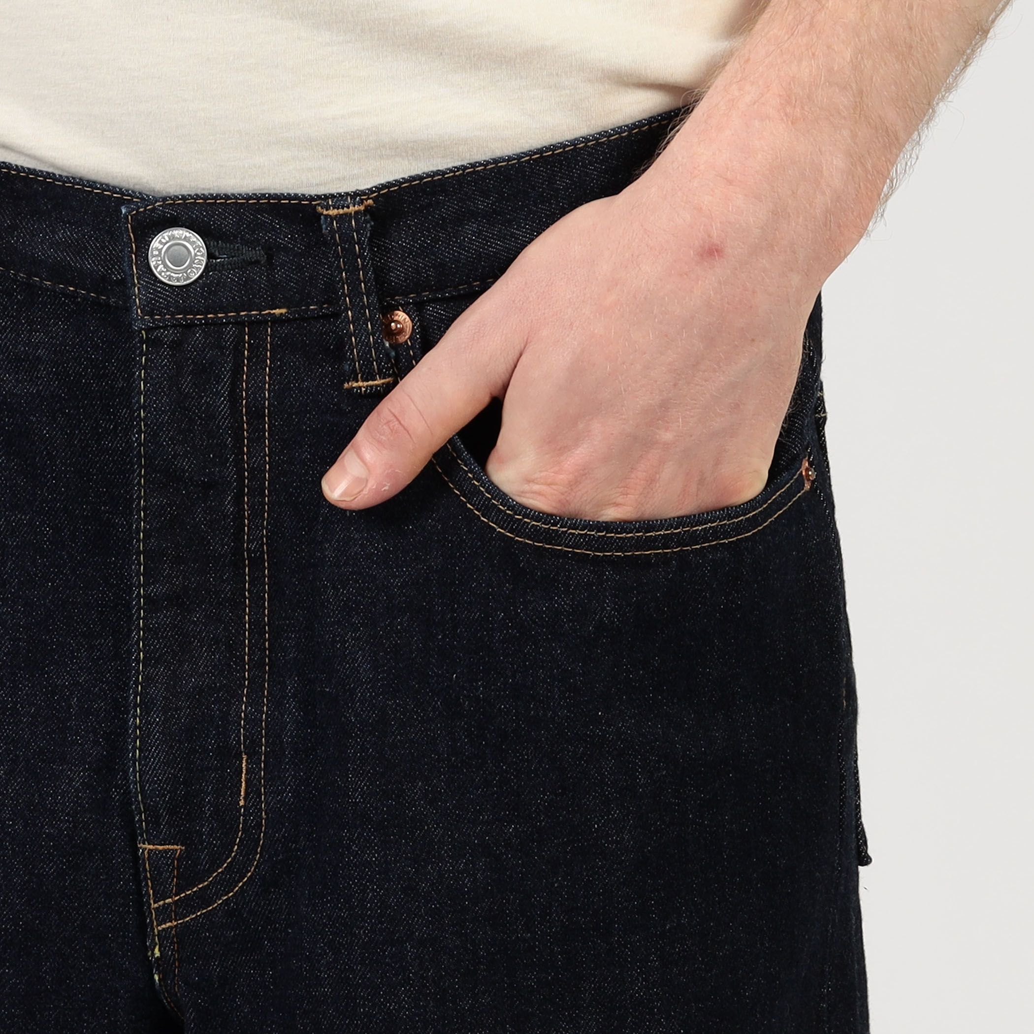 別注】EDWIN WIDE STRAIGHT ONE WASHED デニムパンツ