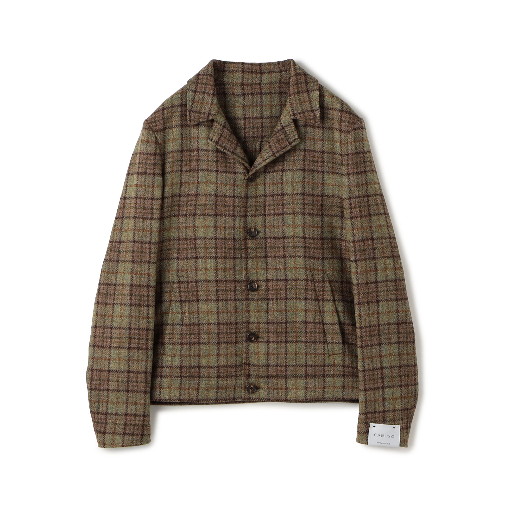 【別注】CARUSO ウールチェック ショートブルゾン