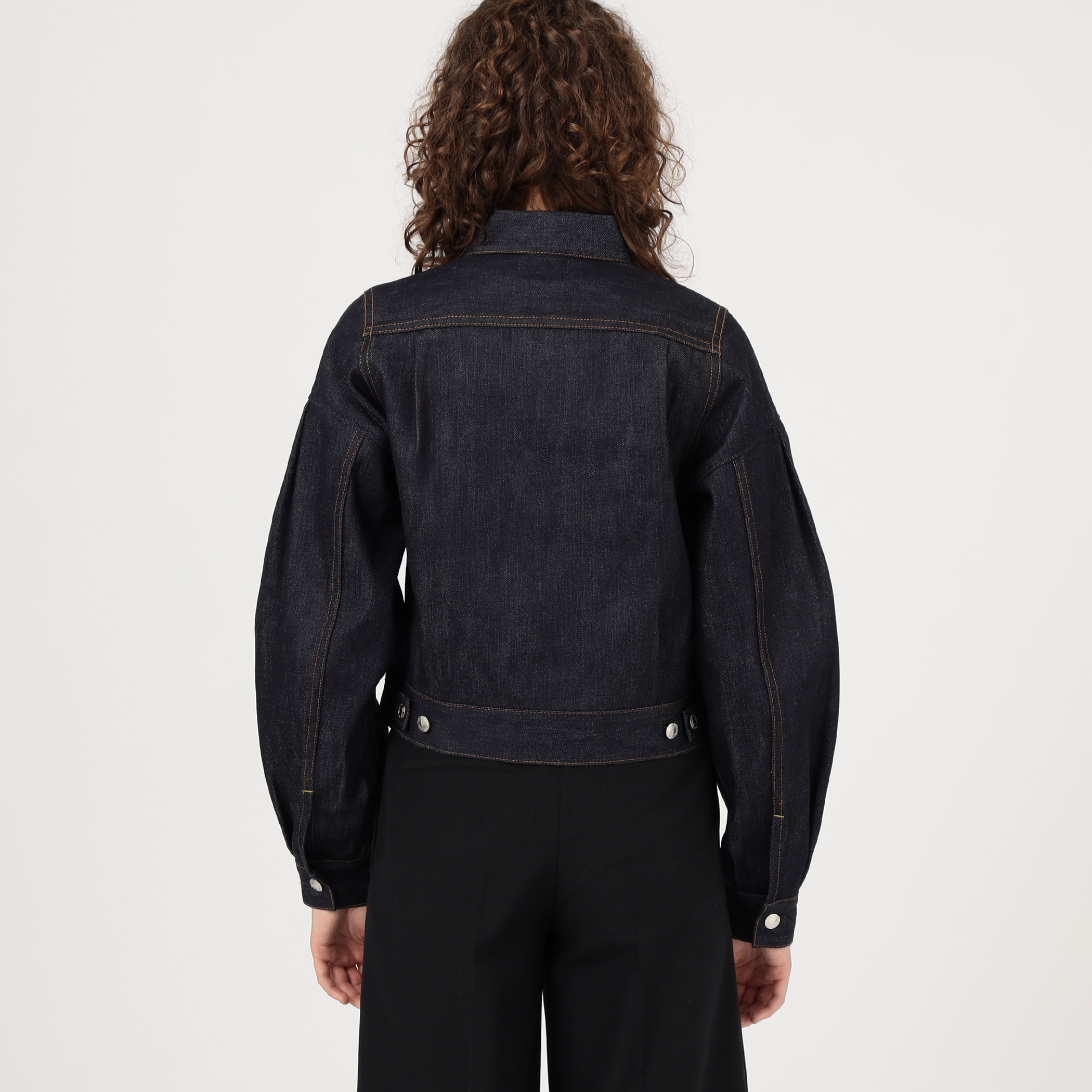 【美品】24ss HYKE バルーンスリーブ デニムジャケット ブラック BALLOON SLEEVE DENIM JACKET/TYPE2-バルーンスリーブデニム