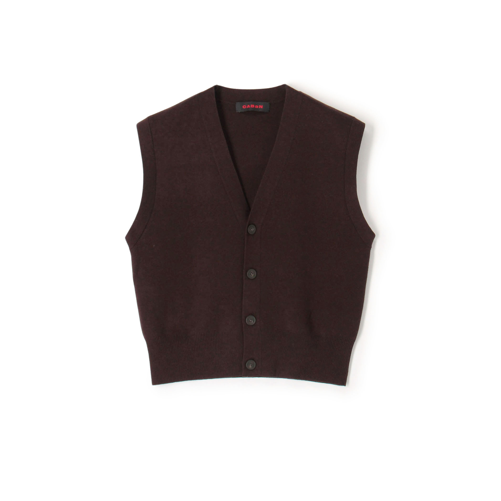 コットンカシミヤ Vネックドロップショルダーベスト