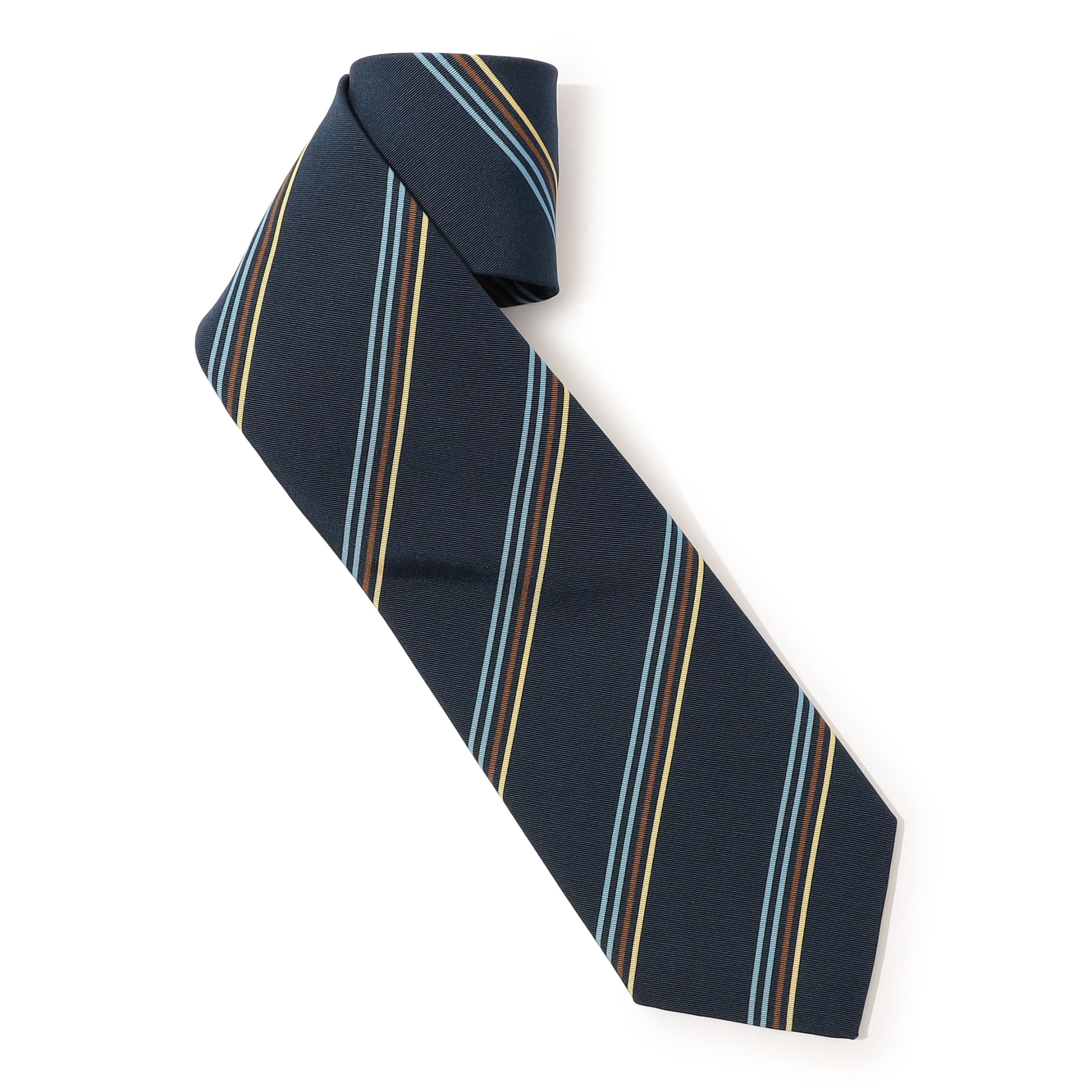 Atkinsons アイリッシュポプリン レジメンタルストライプネクタイ