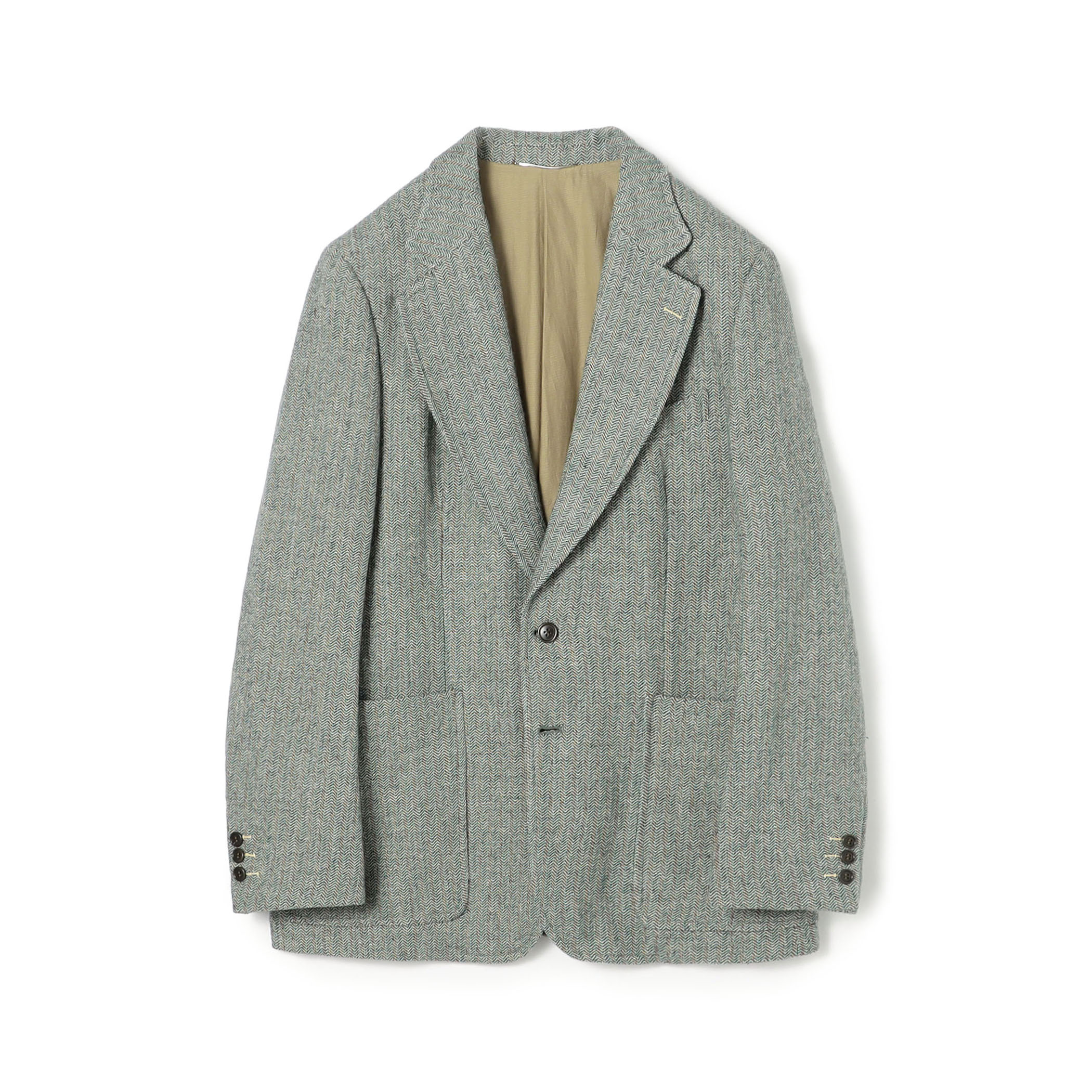 mando リネンウールストライプ シングルブレステッド2Bジャケット