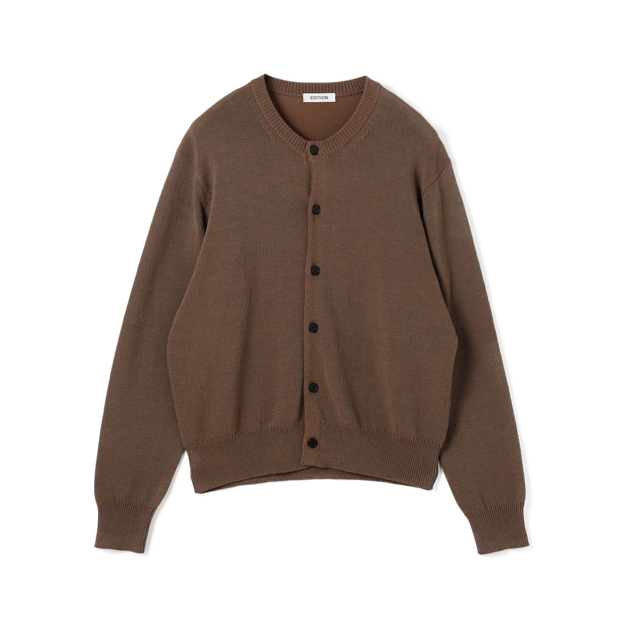 コットンナイロン シャンブレーニットカーディガン