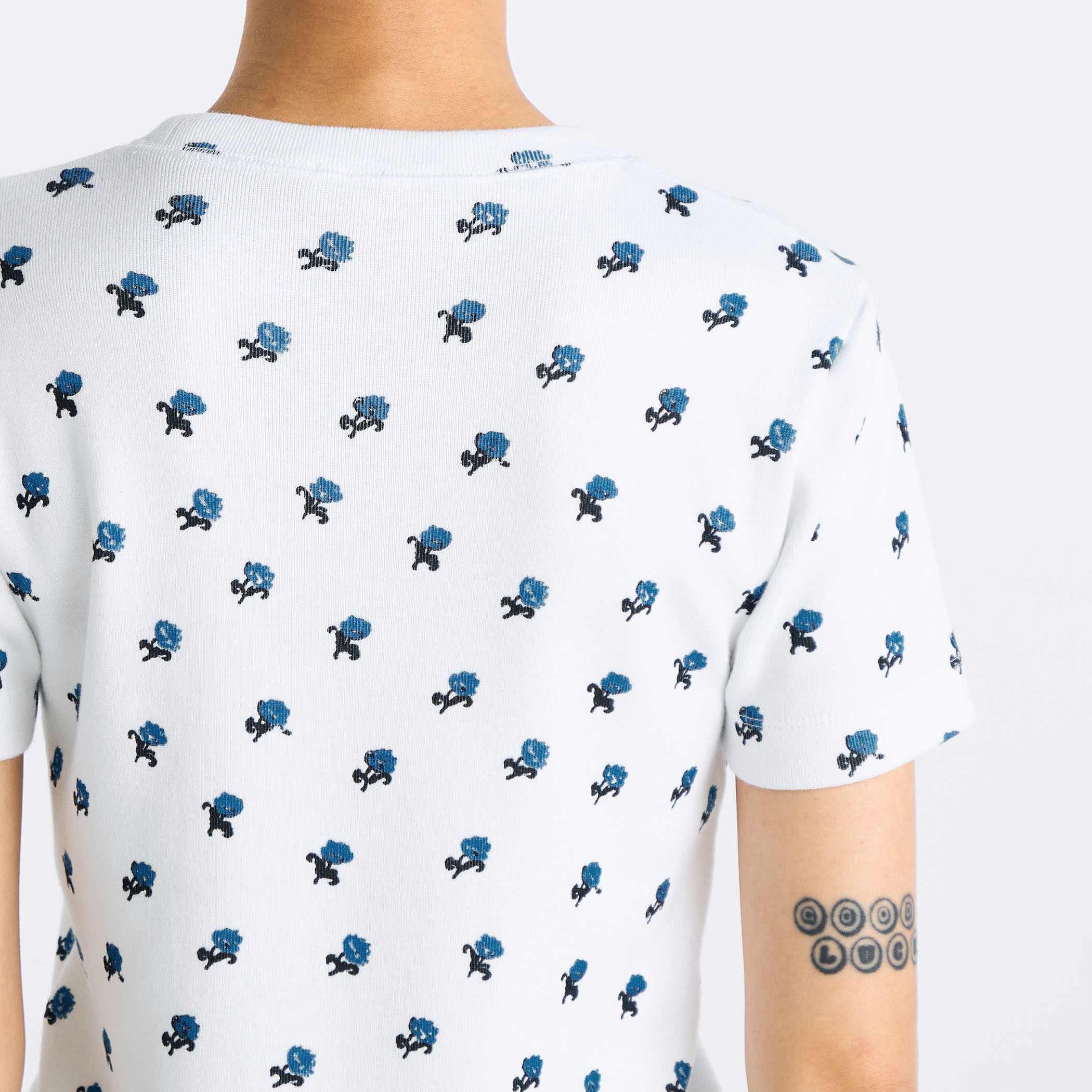 コットンモダールフライス フラワープリント Tシャツ コットンモダールフライス フラワープリント Tシャツ