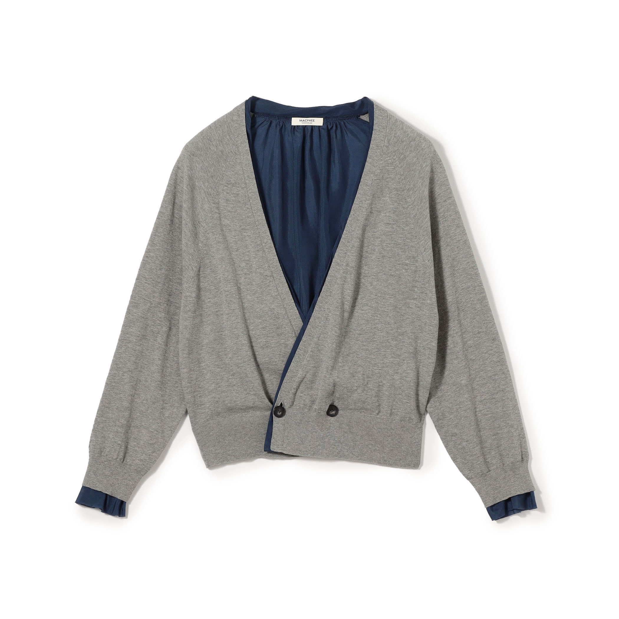 ファブリックコンビ Vネックカーディガン｜トゥモローランド 公式通販