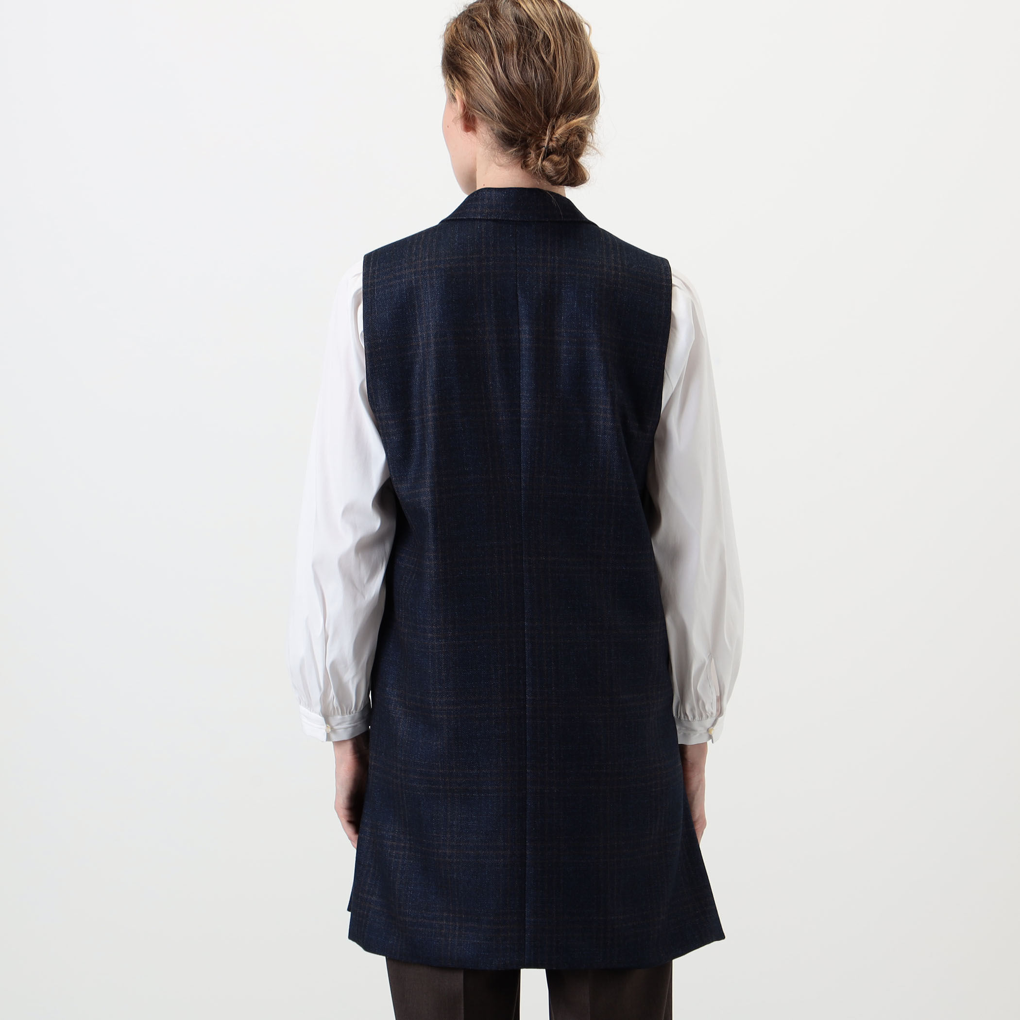 SILK AIR GLEN CHECK ロングジレ｜トゥモローランド 公式サイト