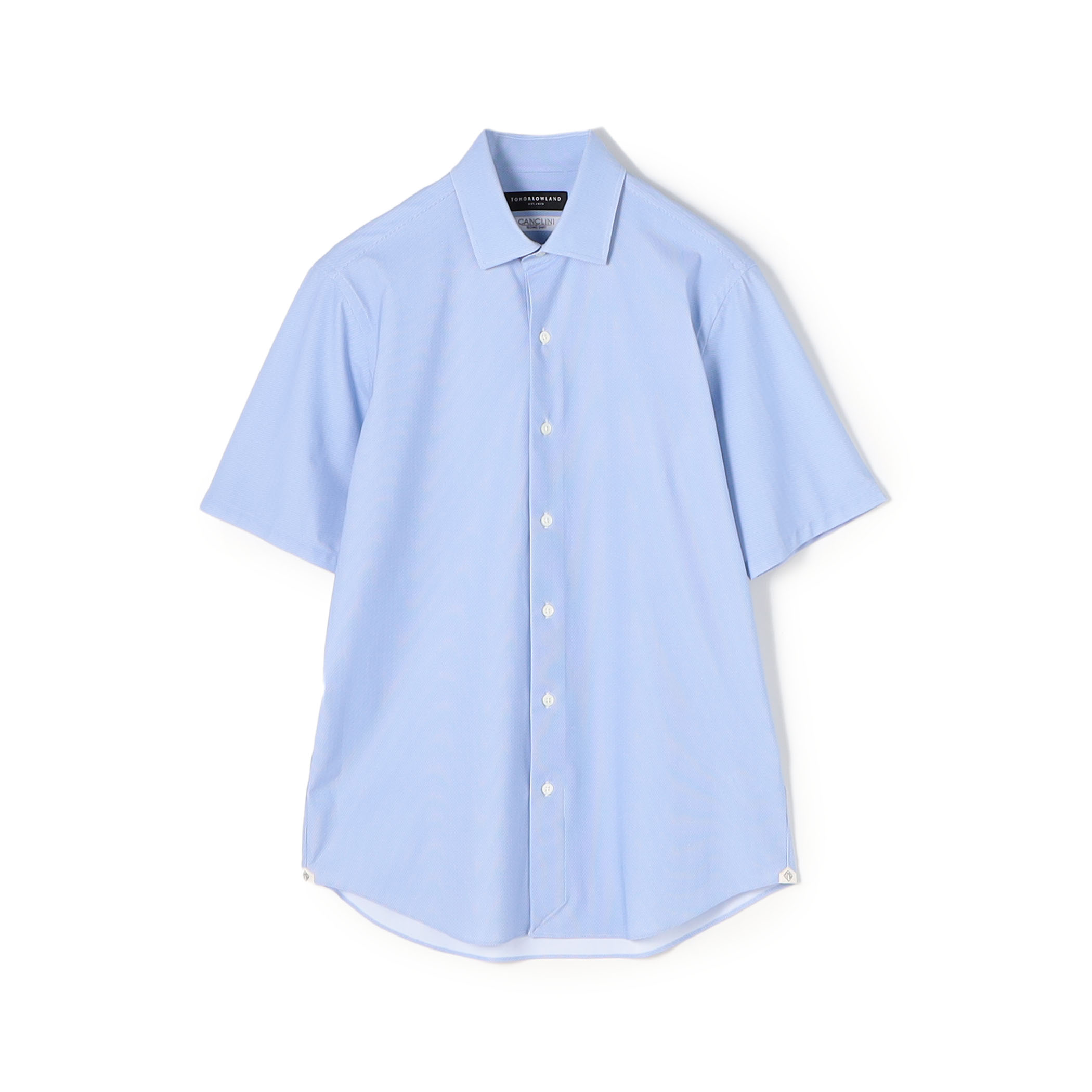 ナイロンポリウレタン ワイドスプレッドカラー ハーフスリーブシャツ CANCLINI