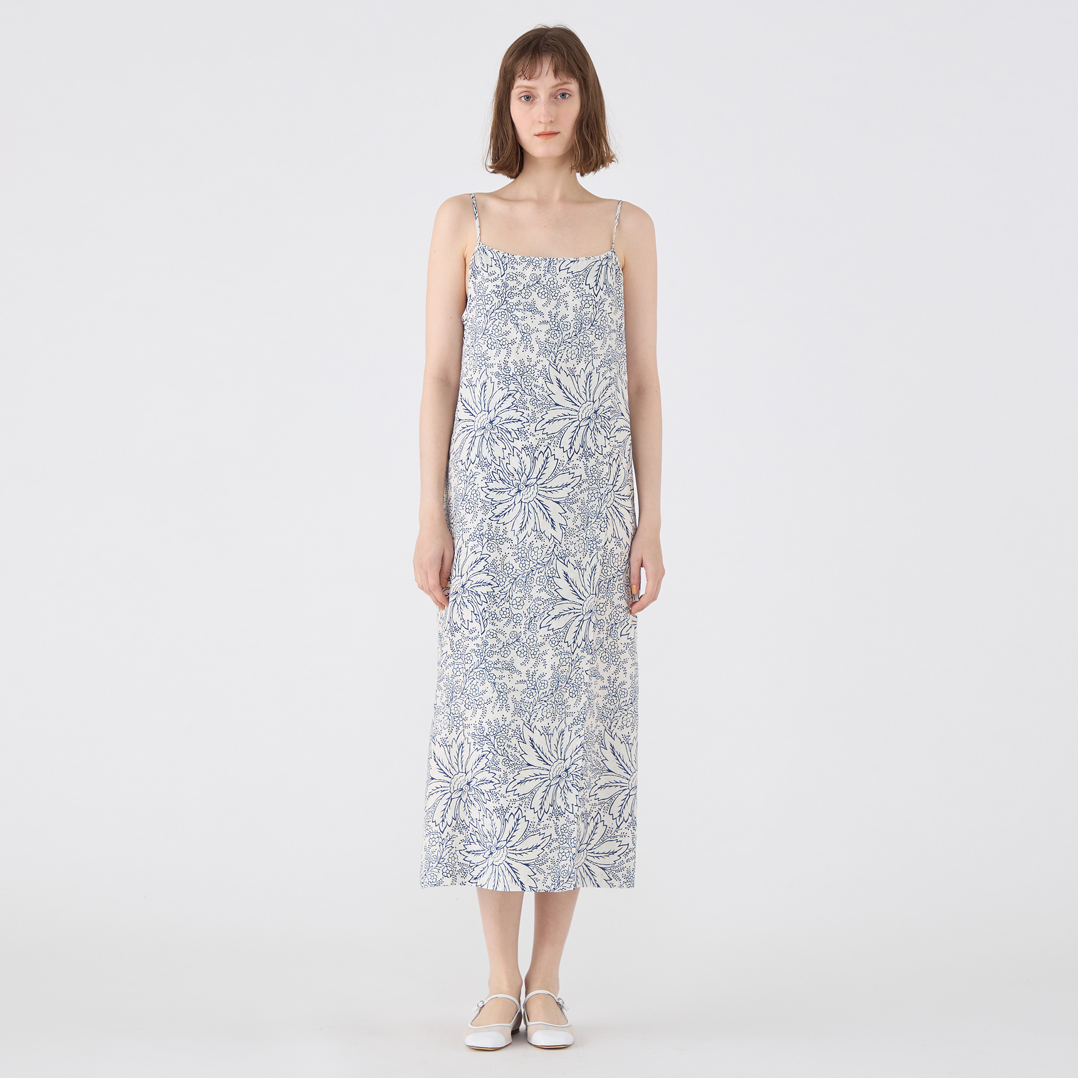 リネンプリント ラップキャミソールドレス｜トゥモローランド 公式通販