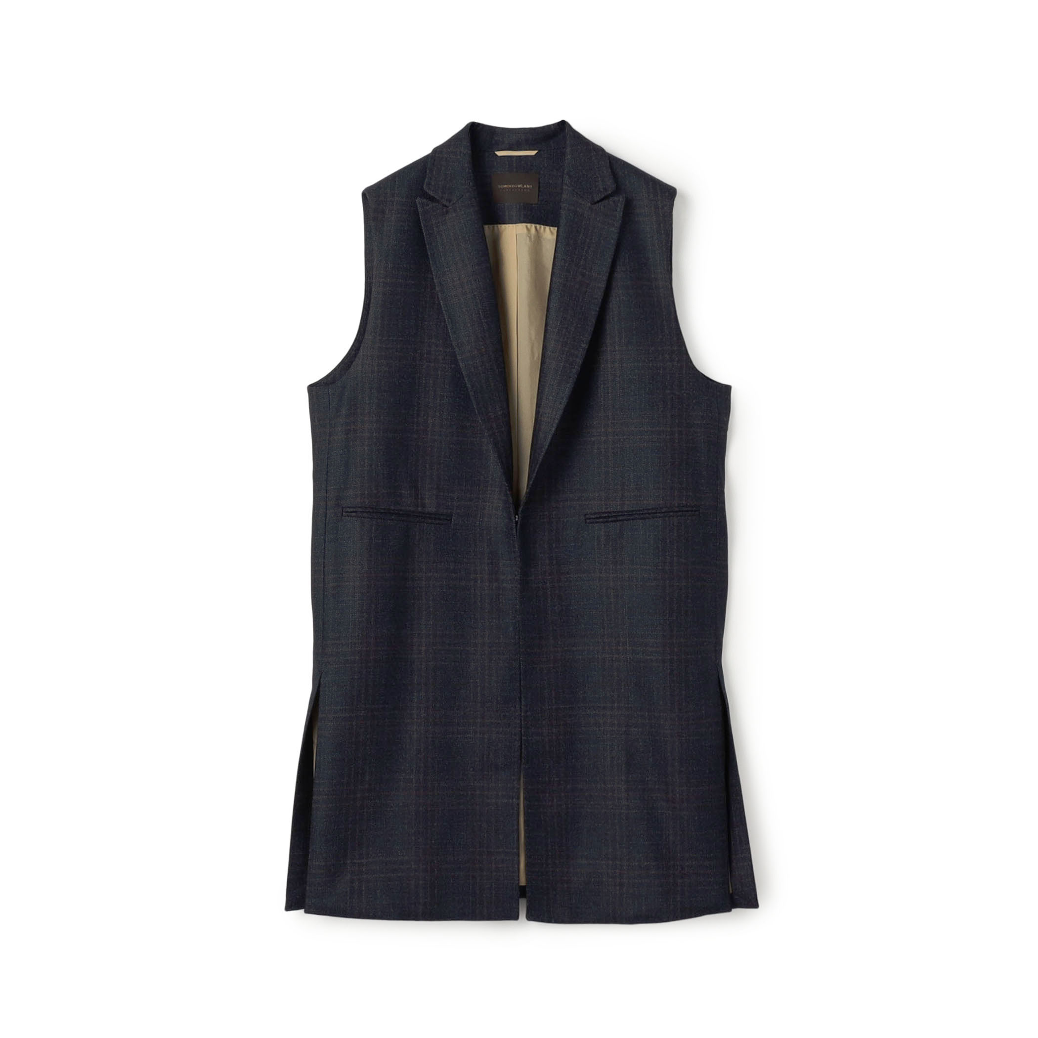 SILK AIR GLEN CHECK ロングジレ