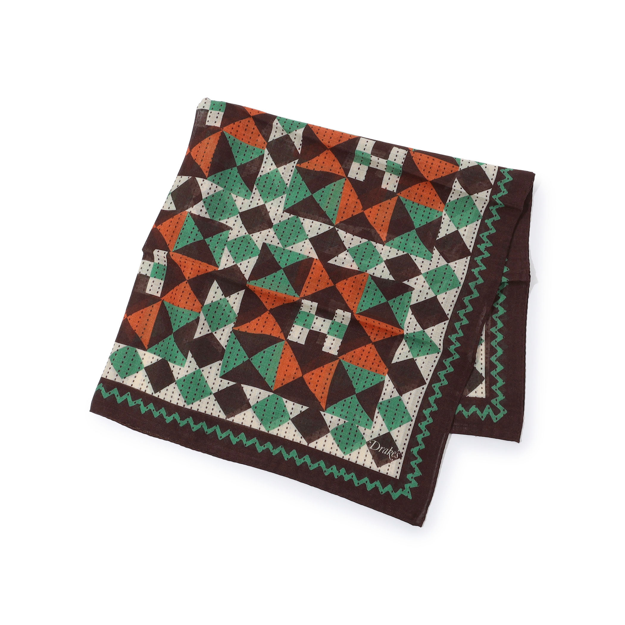 Drake's PATCHWORK PRINT BANDANA ウールシルクプリントスカーフ