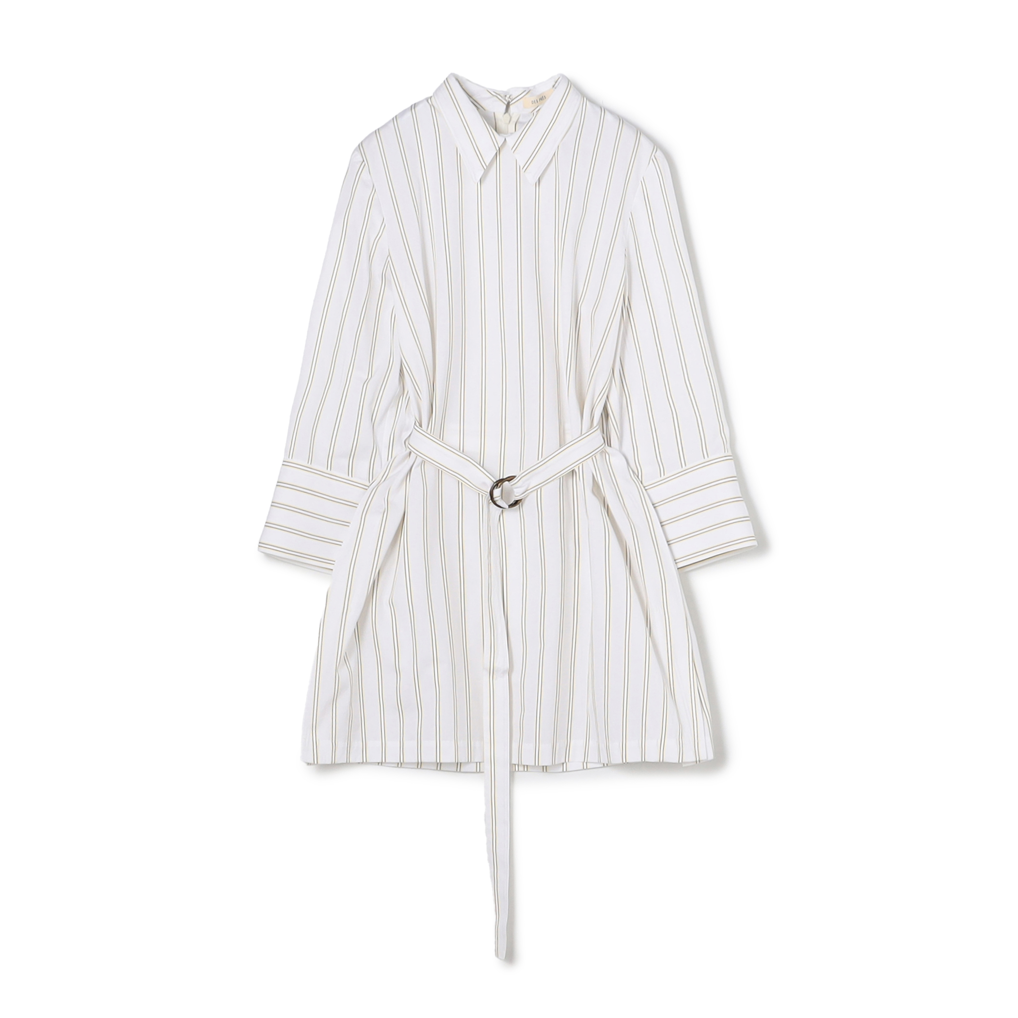 コンパクトコットン ウィングカラーチュニックブラウス