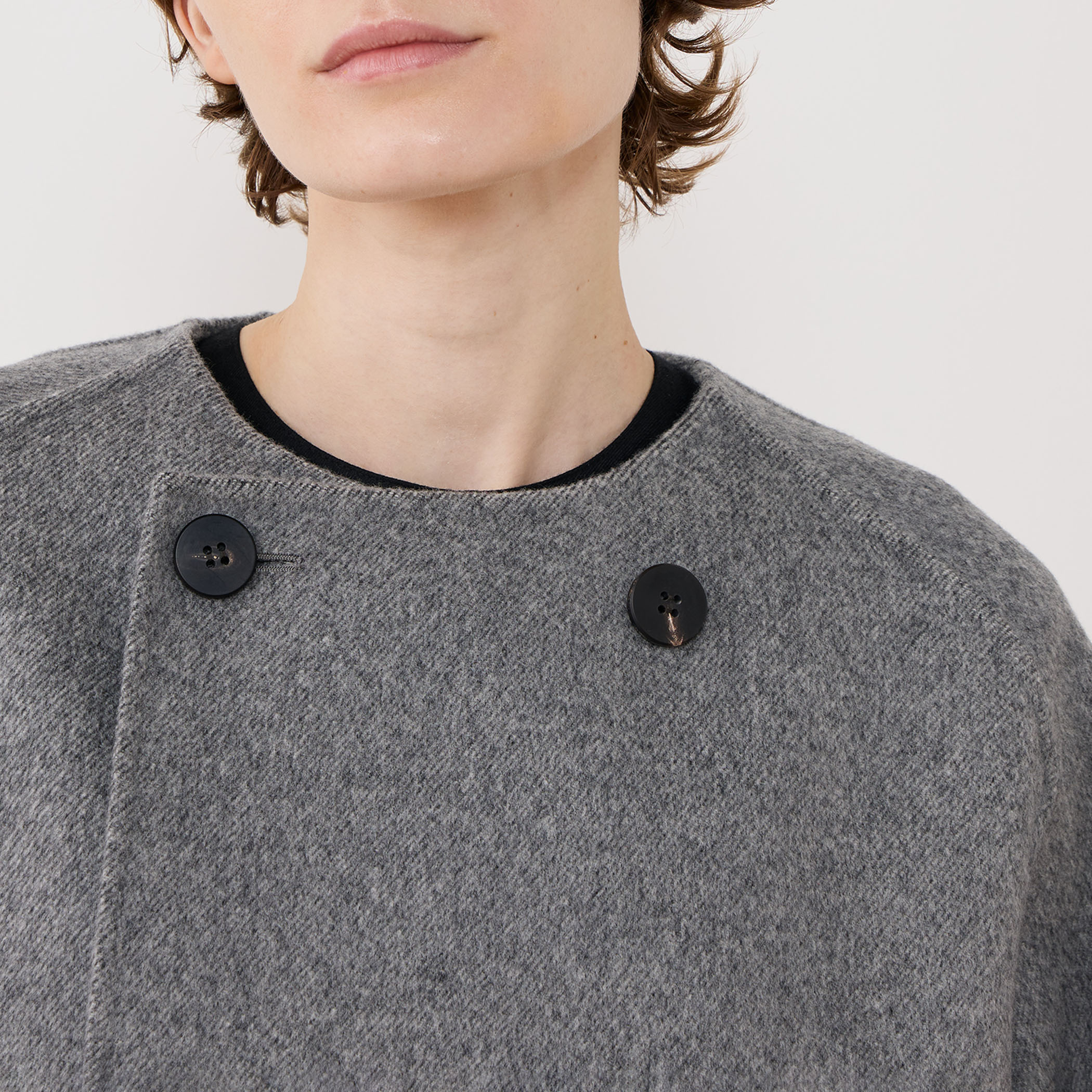 美品 ウールダブルフェイス カラーレス トレンチコート ダブルフェイス カラーレストレンチコート | GALERIE VIE (Women