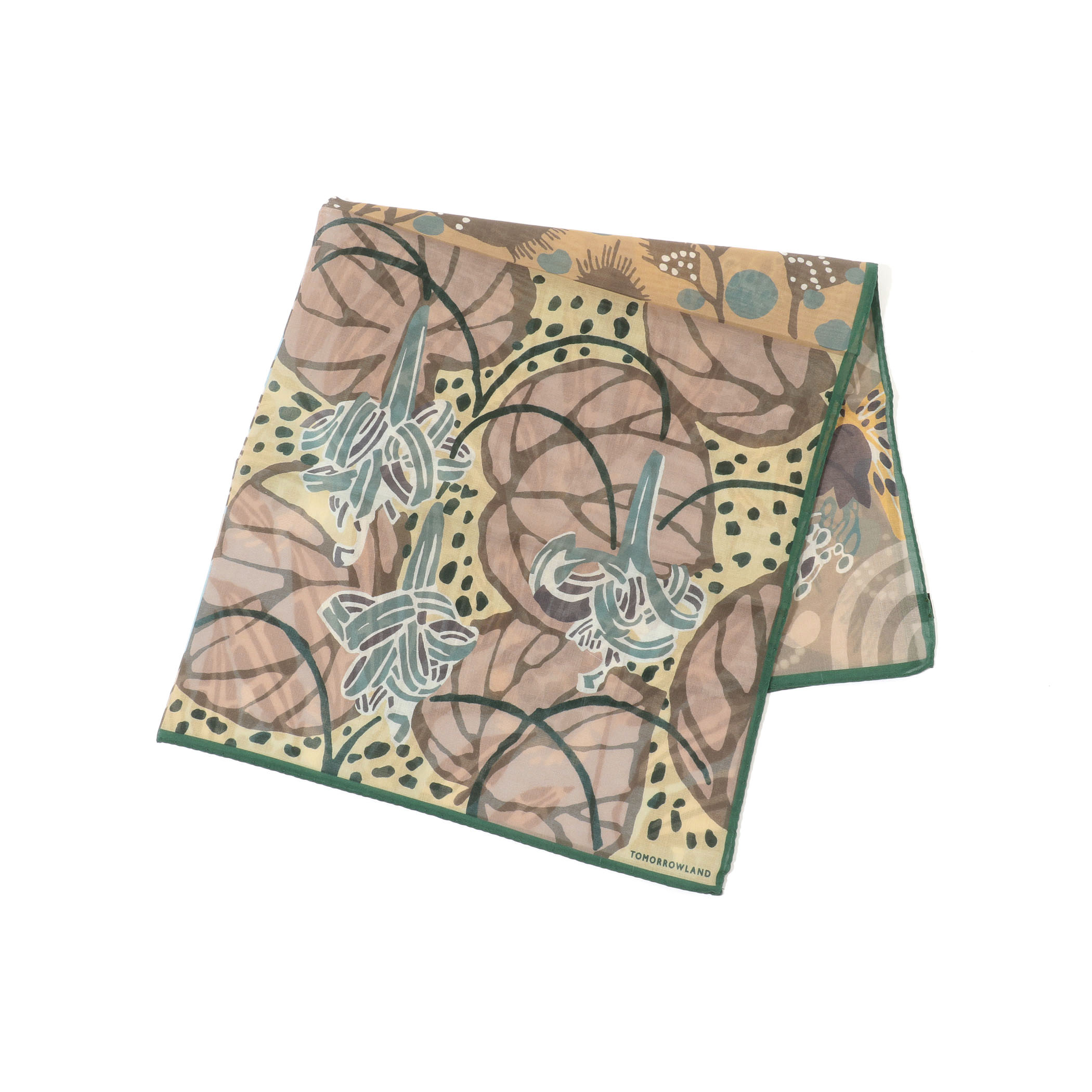 TOMORROWLAND コットンシルク プリントスカーフ