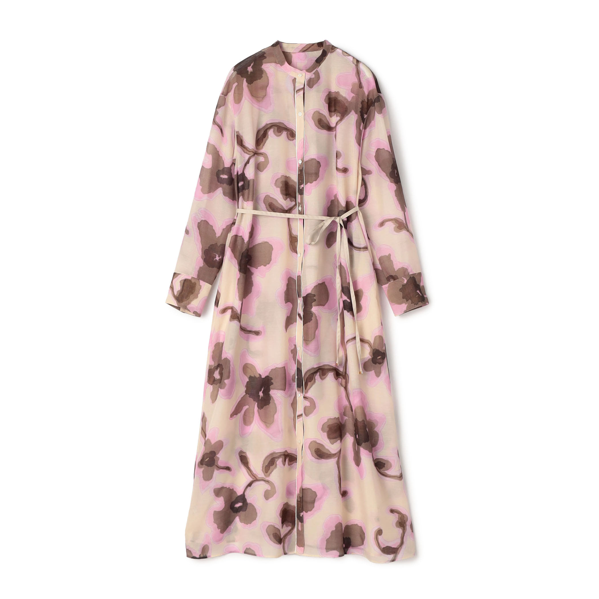 リリアンプリント ロングシャツワンピース