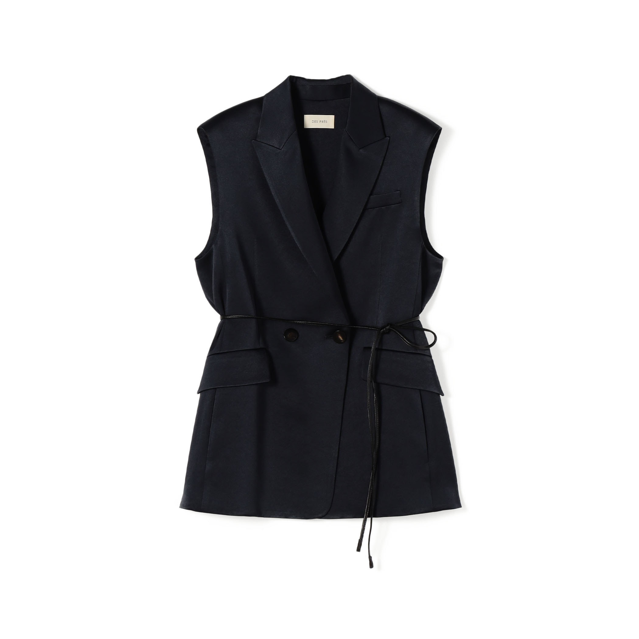 【WEB先行予約】サテンジョーゼット ベルテッドジレ