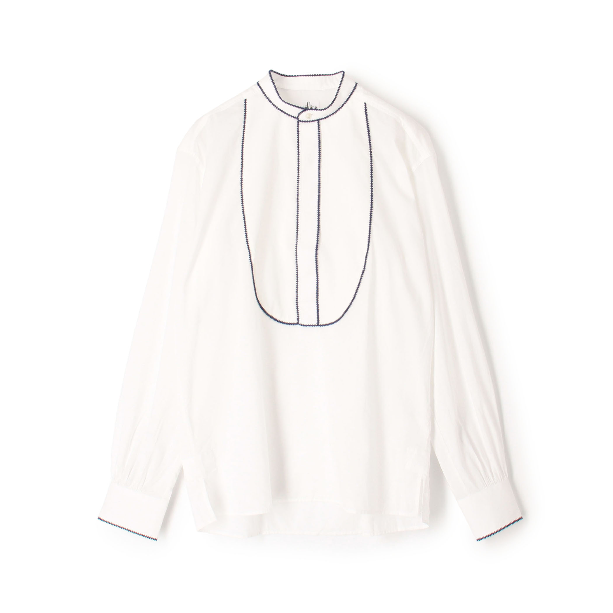 S&eacute;bline コットン バンドカラーパイピングシャツ