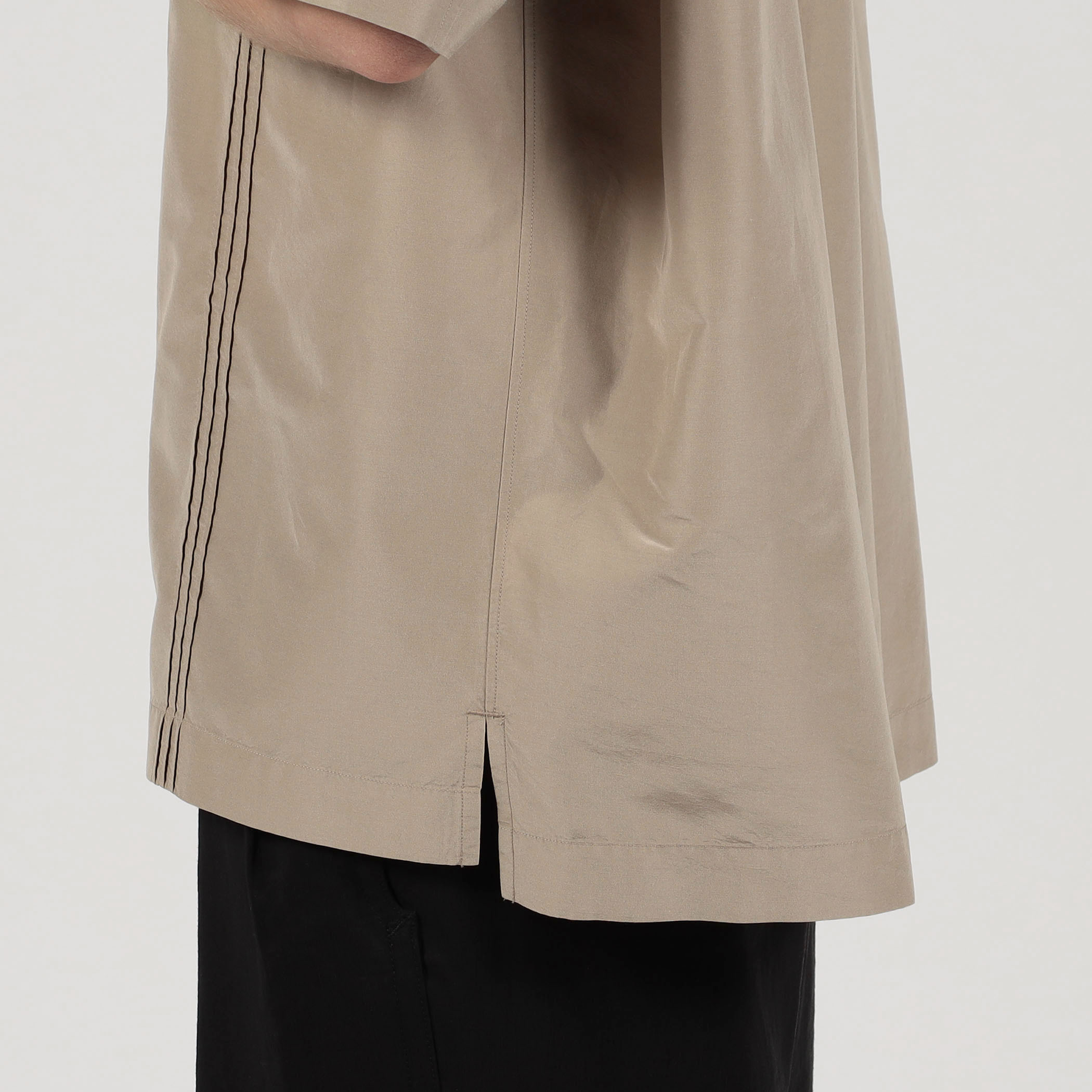 コットンシルク オープンカラー ダブルポケット ハーフスリーブシャツ