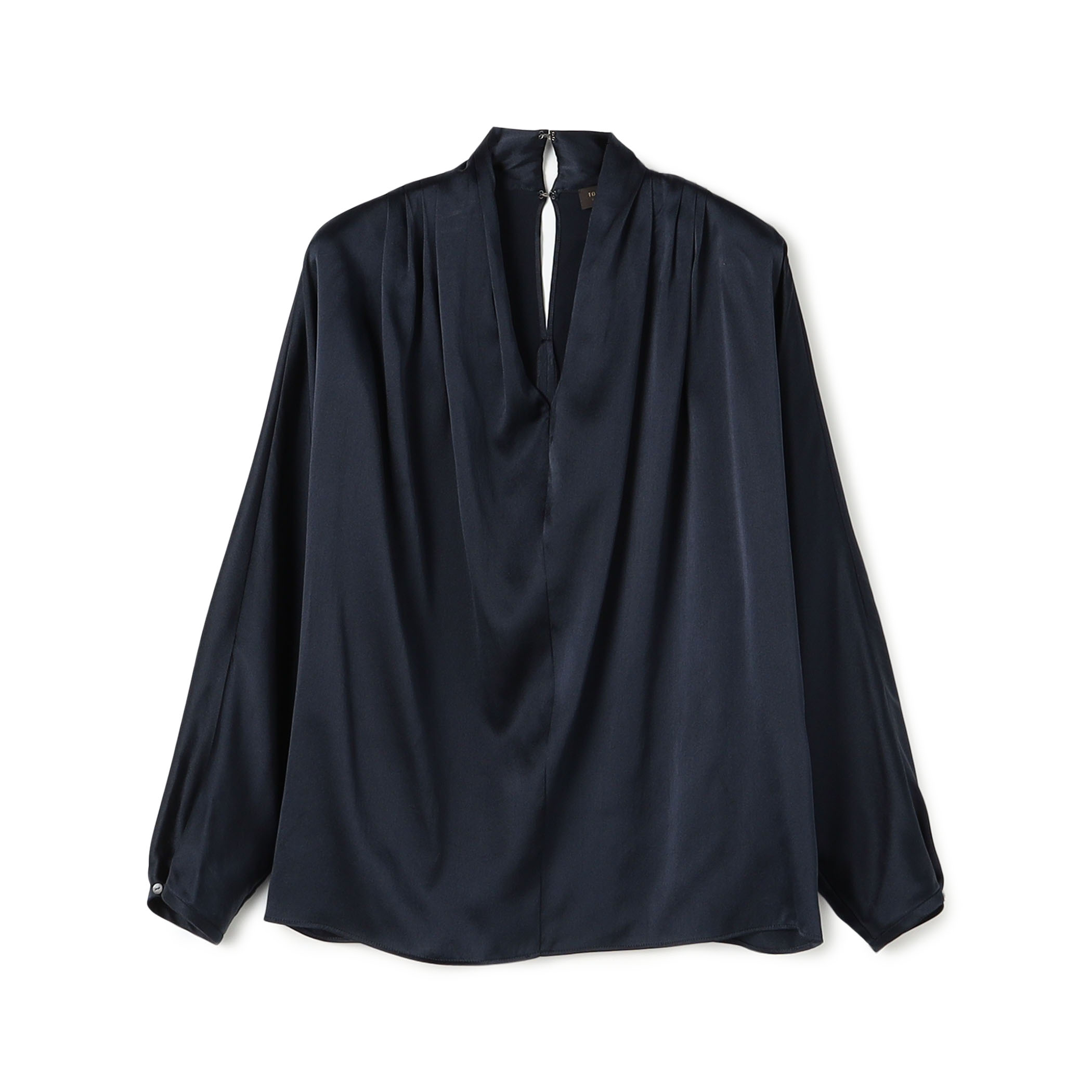 ウォッシャブルサテン ドレープブラウス