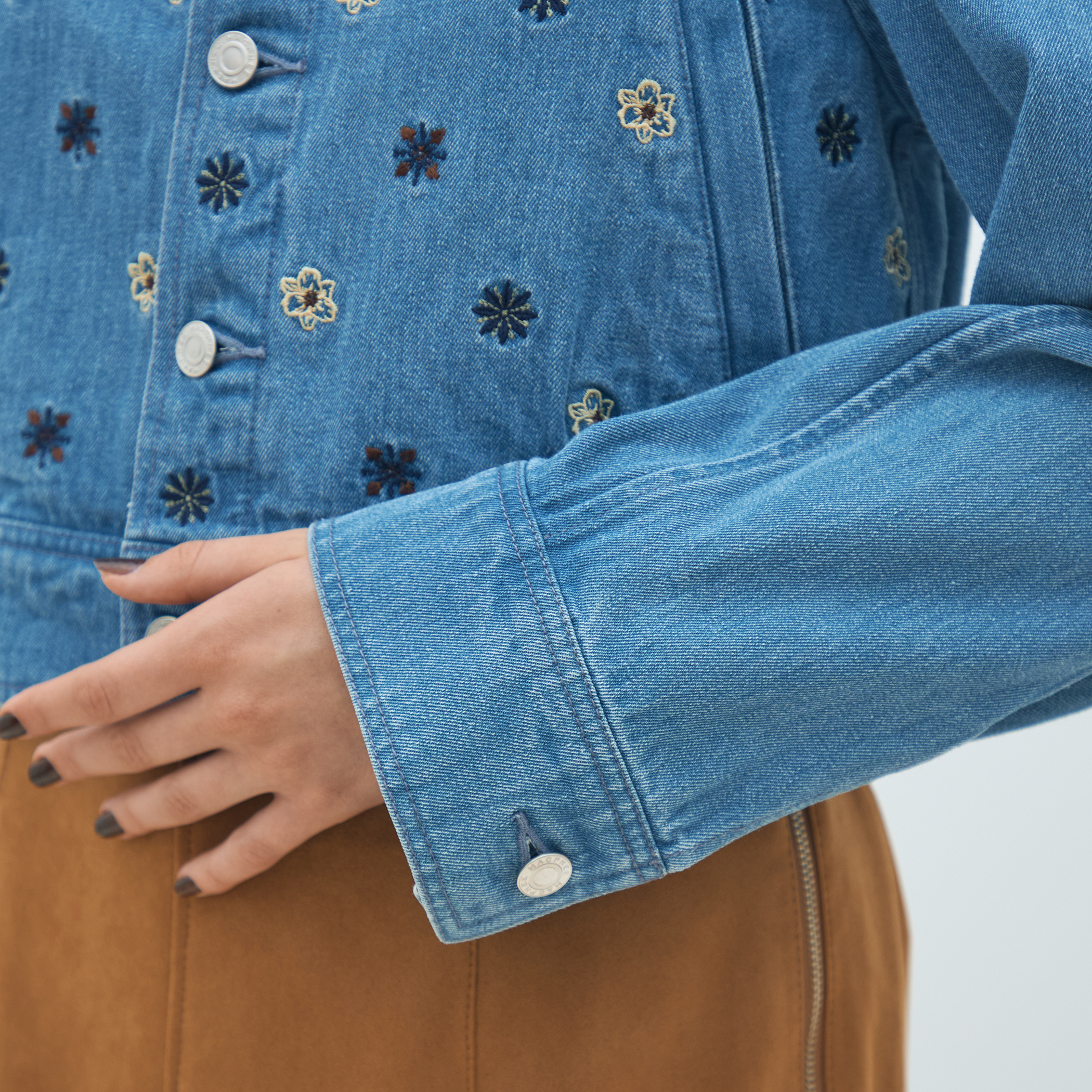 ボタニカルエンブロイダリーデニム ショートジャケット