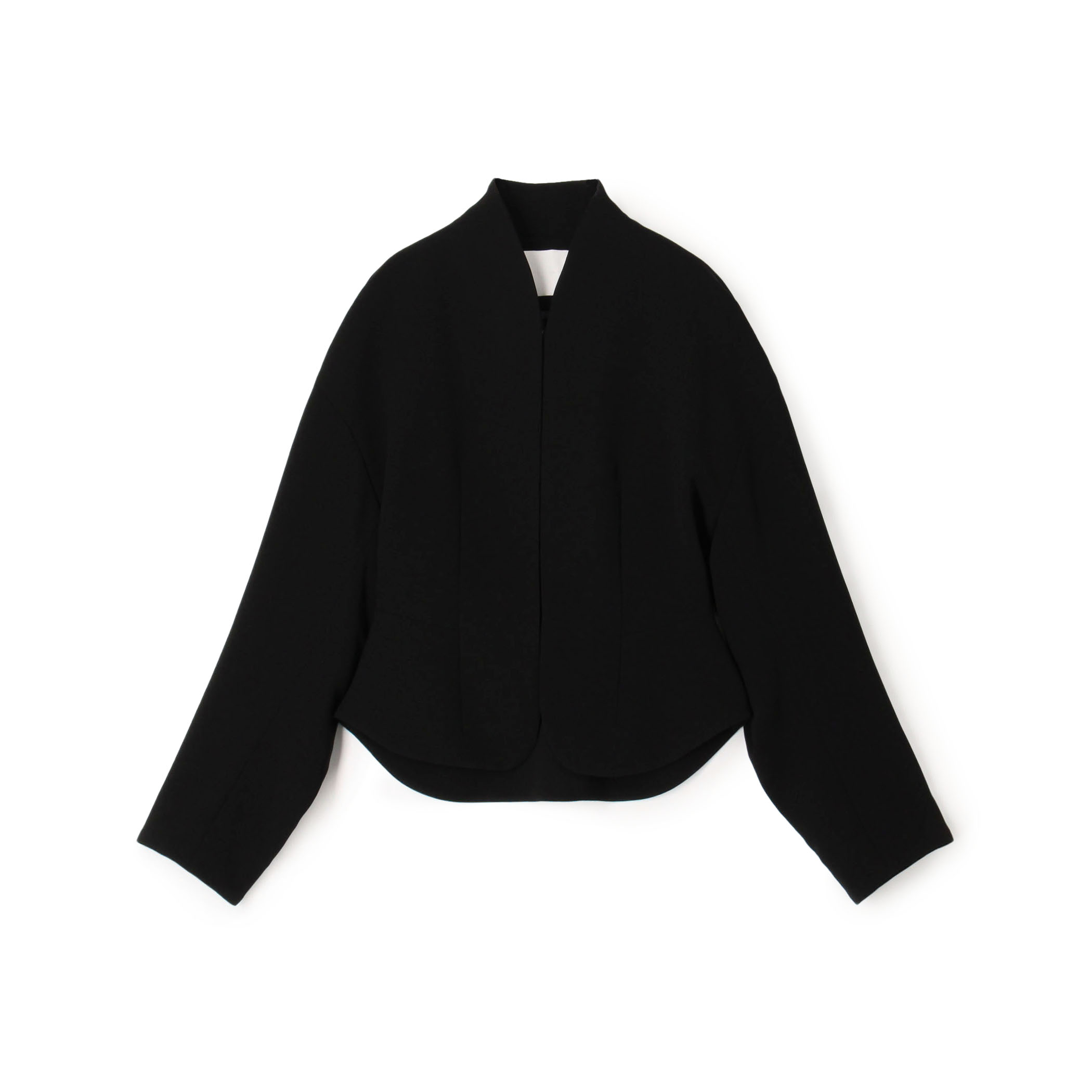 Mame Kurogouchi Acetate Polyester Collarless Short Jacket