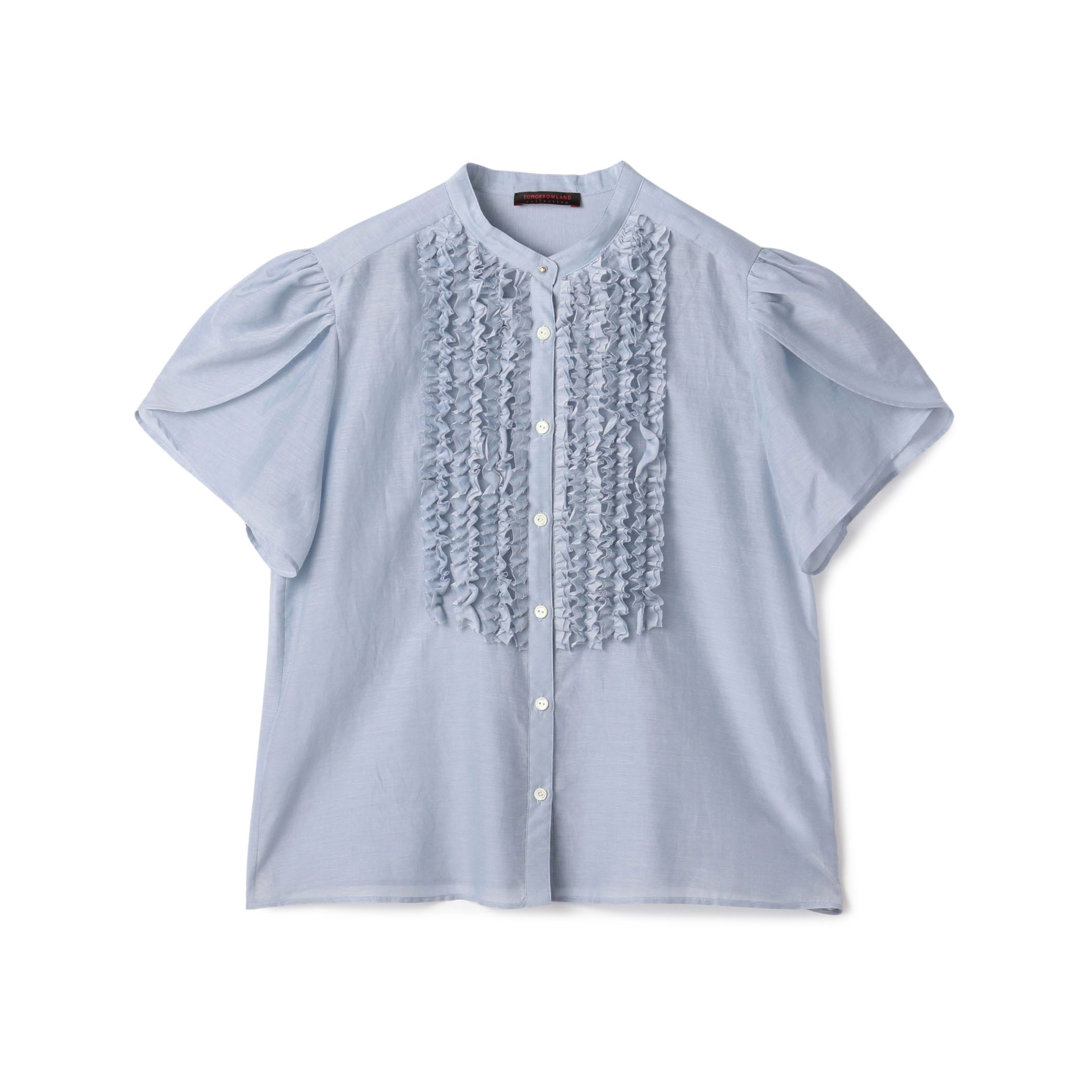 Cotton Silk Chambray petal sleeve blouse