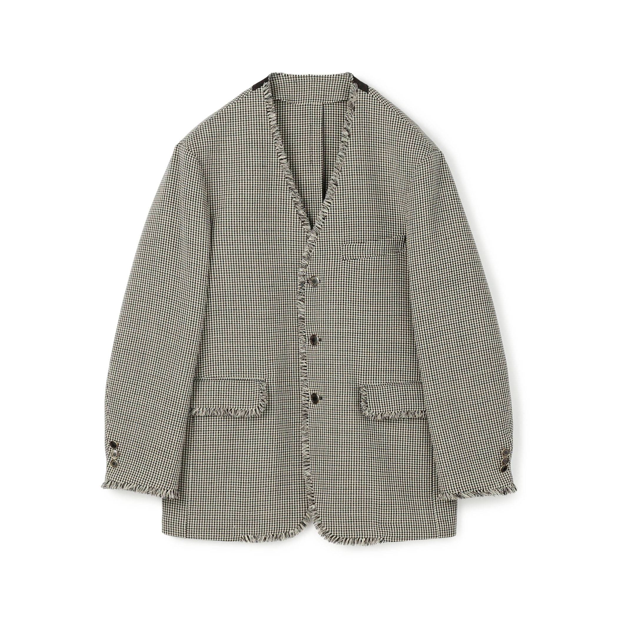 ウール ダブルフェイス カラーレス3Bジャケット｜トゥモローランド