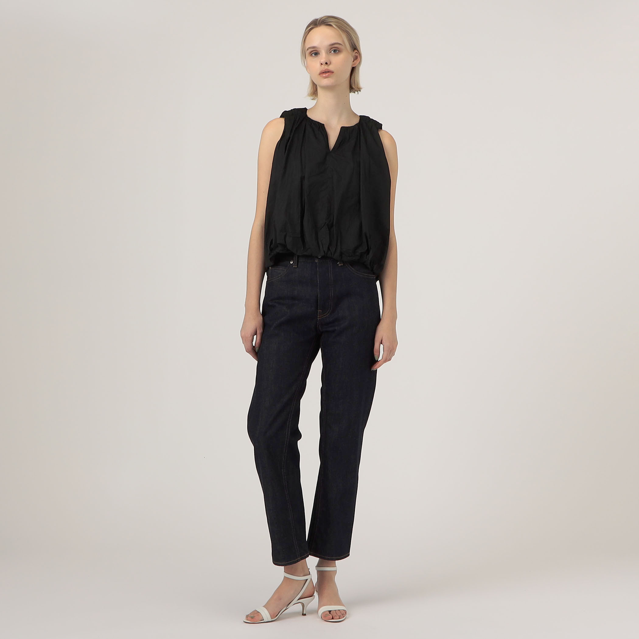 ne Quittez pas COTTON ORGANZA ノースリーブブラウス