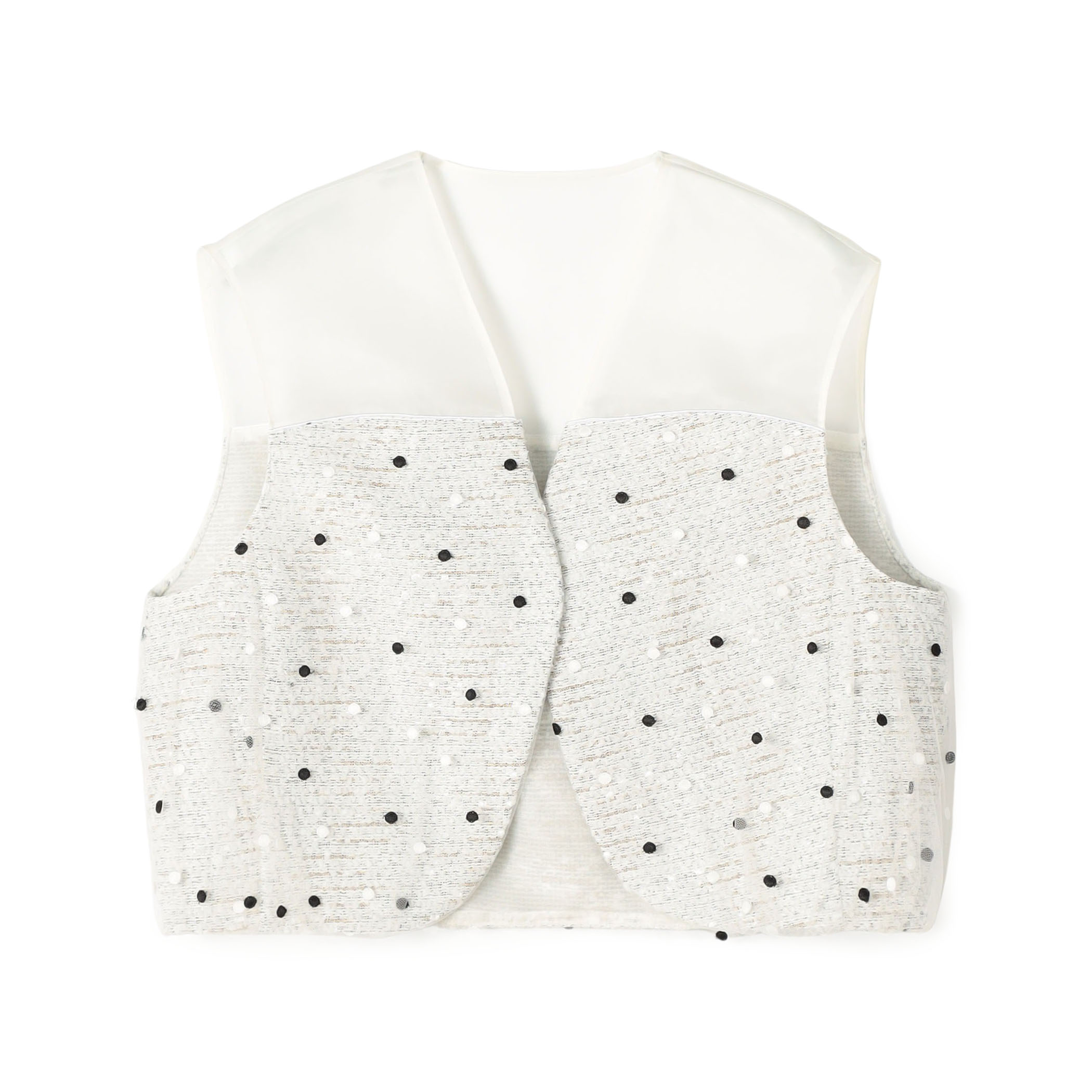 【WEB先行予約】ラッピングツイード Vカラーショートジレ