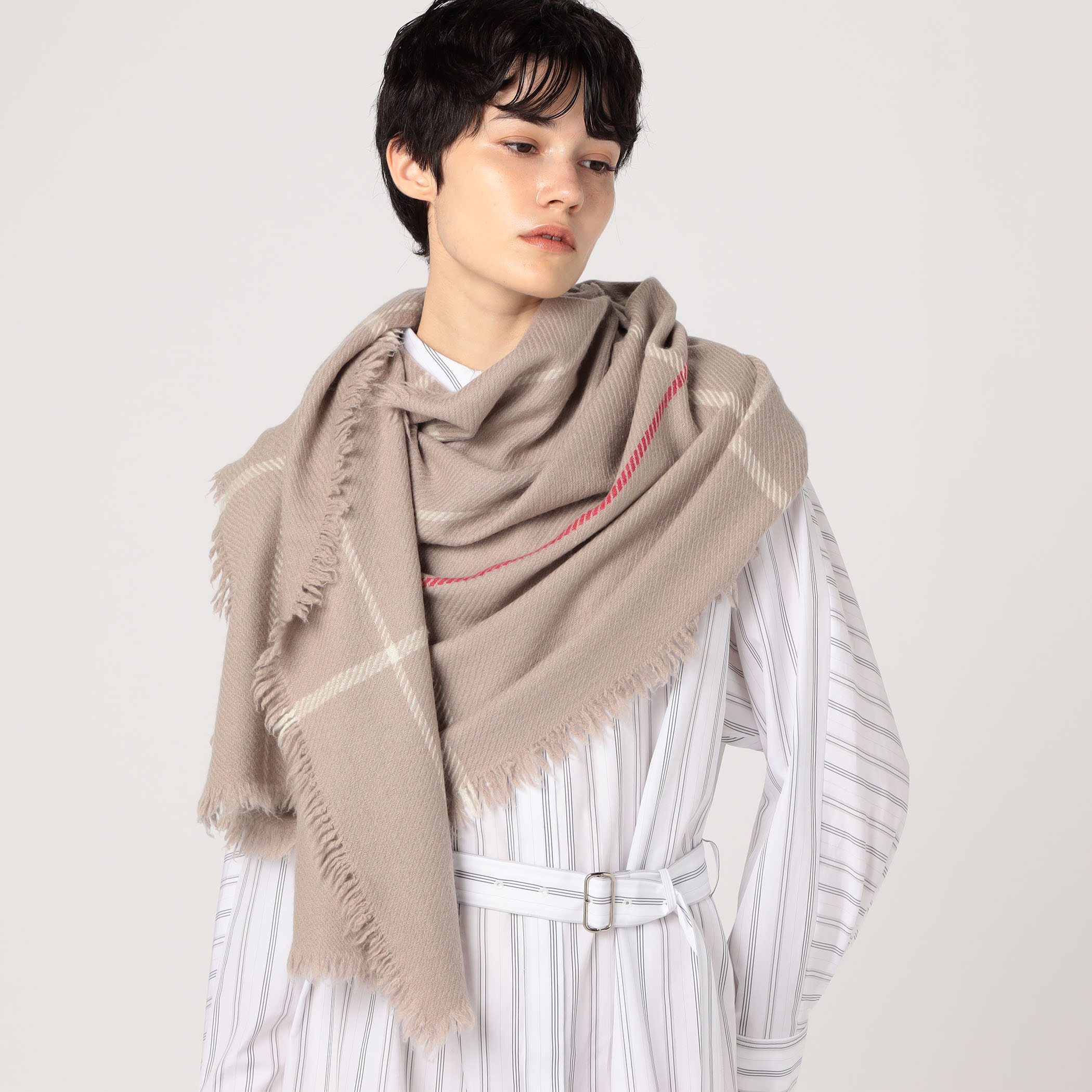 ドゥーズィエムクラス購入 バブジェイズ 18SS カシミヤフリンジストール ドゥーズィエムクラス購入 バブジェイズ 18SS カシミヤフリンジ