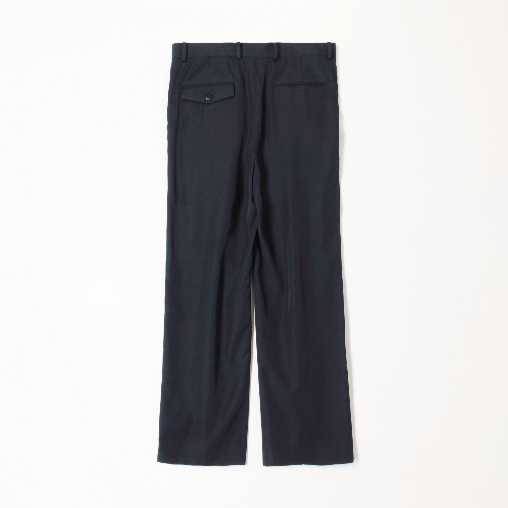CABaN レーヨンシルクツイル 2タックワイドテーパードパンツ