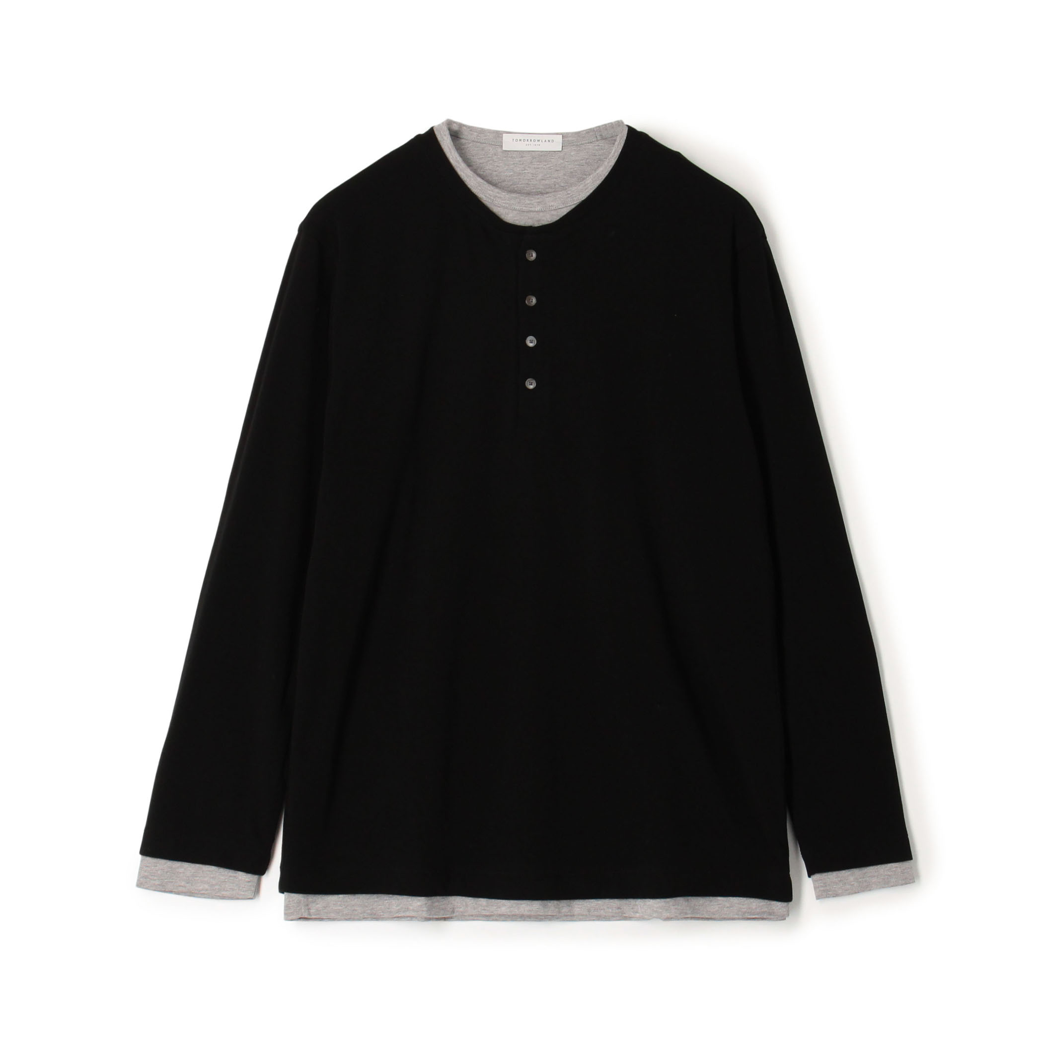 ストレッチ天竺 レイヤードカットソー