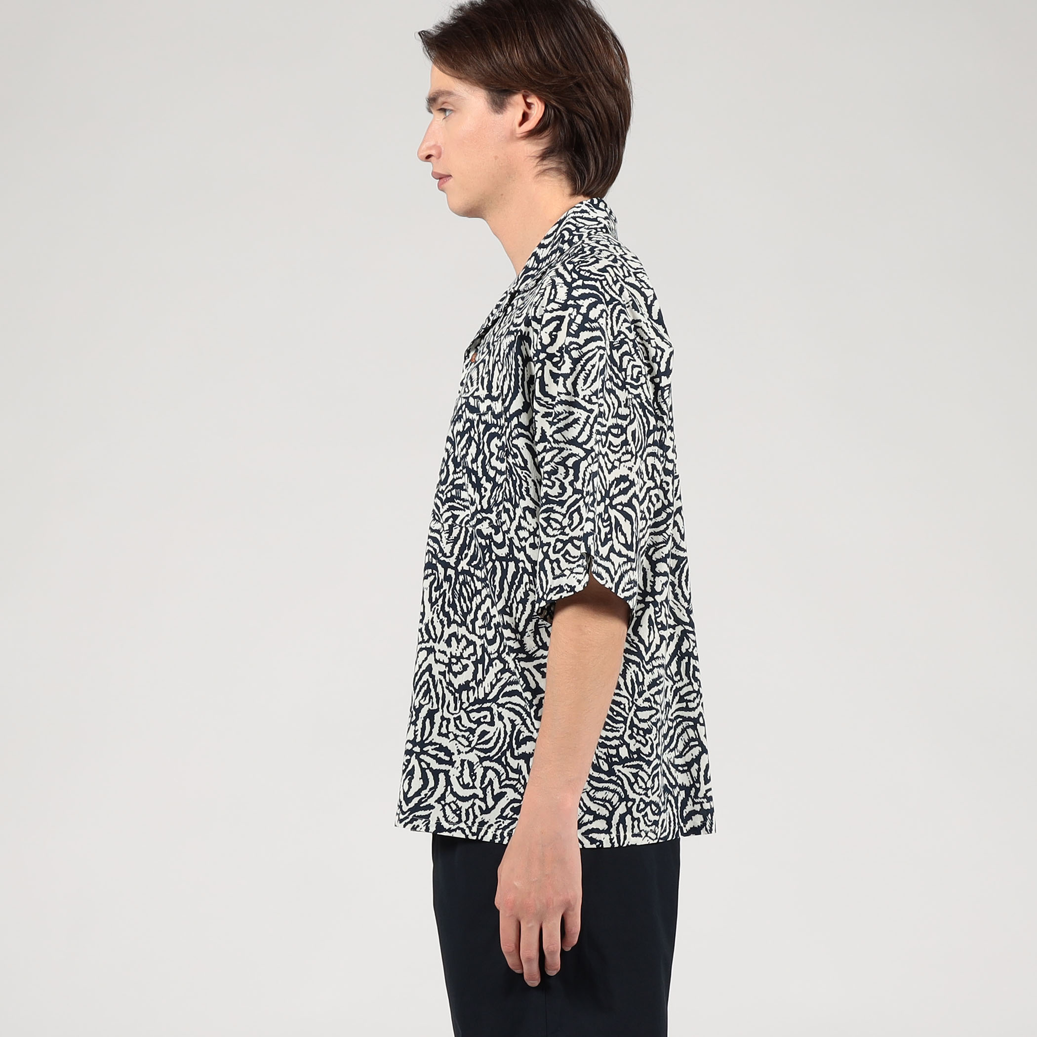 m's braque ノーカラーシャツ 別注】m's braque コットン オープンカラー ハーフスリーブ