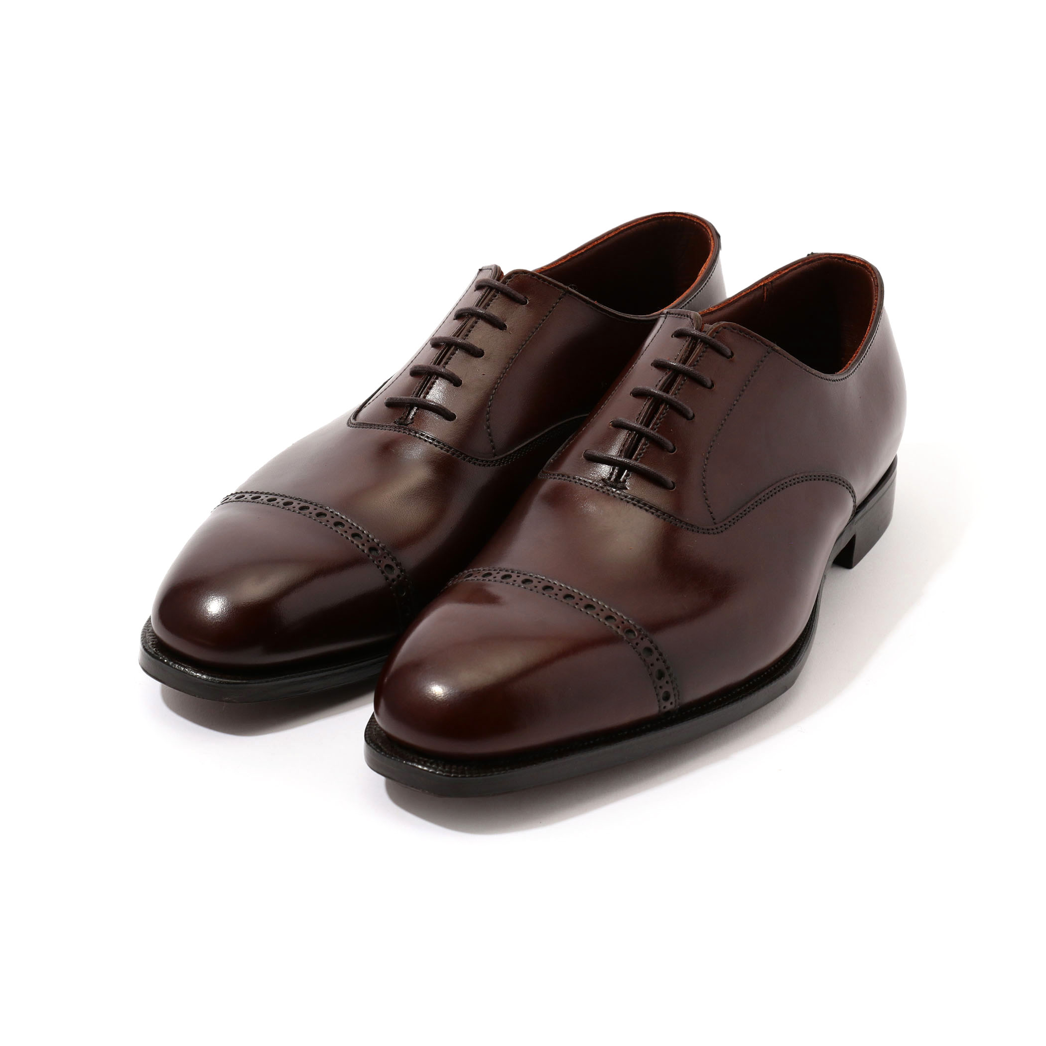 CROCKETT&JONES BELGRAVE3 パンチドキャップトゥ レザーシューズ 