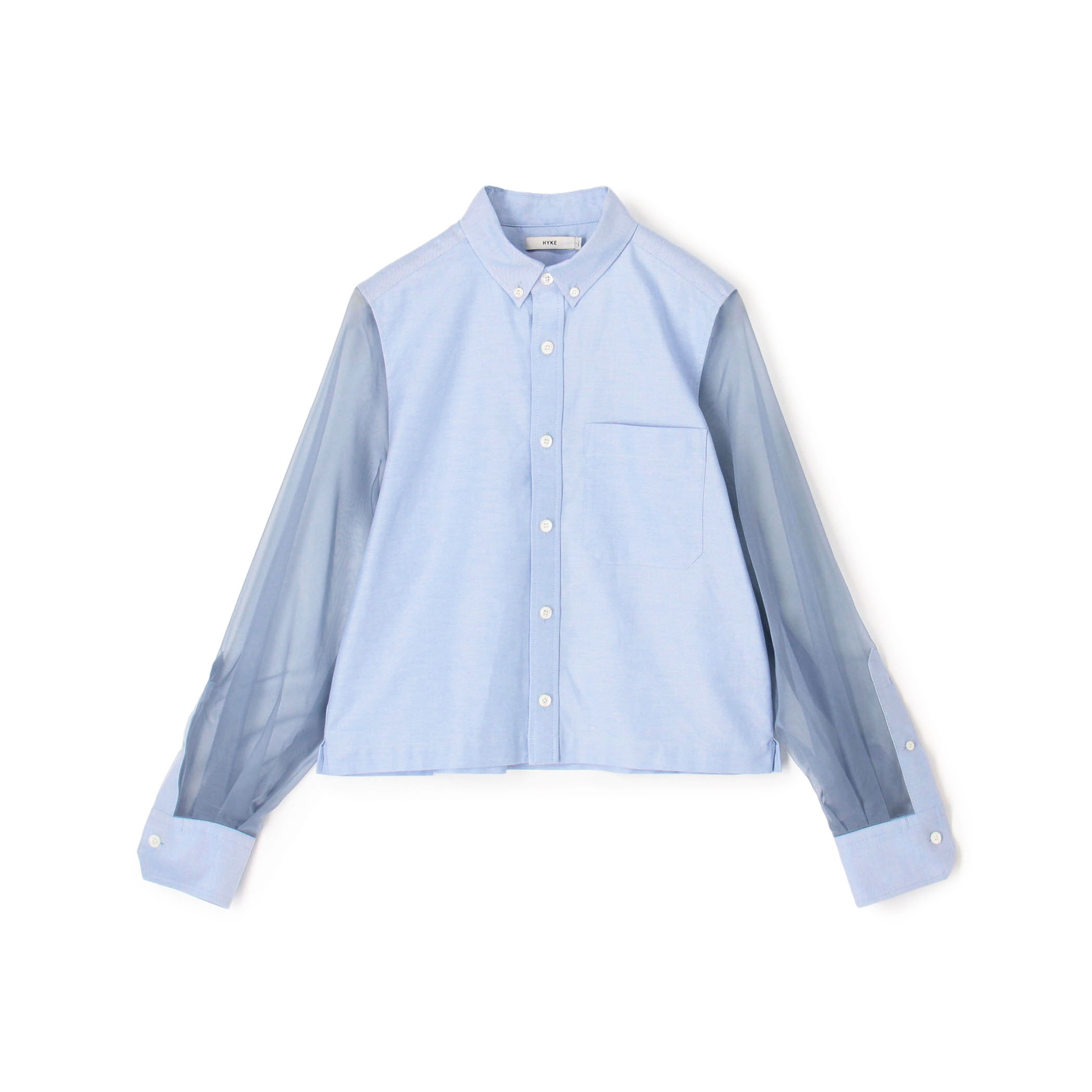 HYKE OXFORD SHEER/S SHIRT シアースリーブシャツ