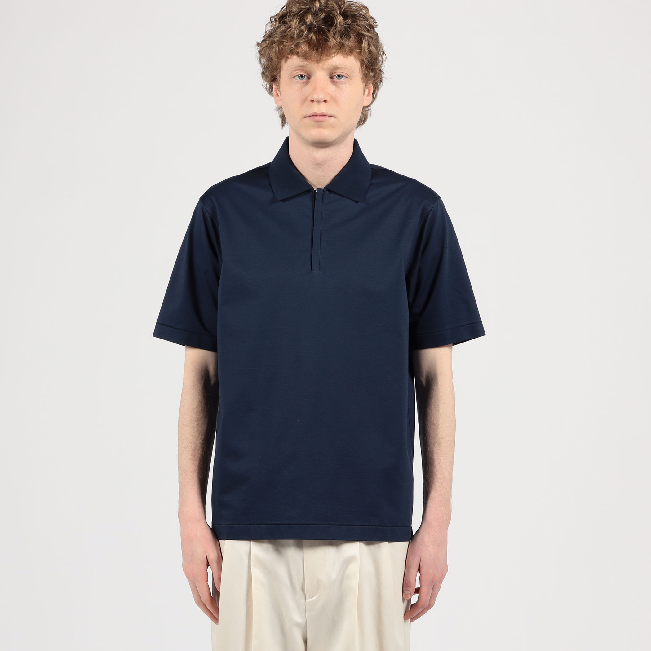 L todBurberryLondon ホワイト ジップアップ ポロシャツ L todBurberryLondon ホワイト ジップアップ ポロシャツ