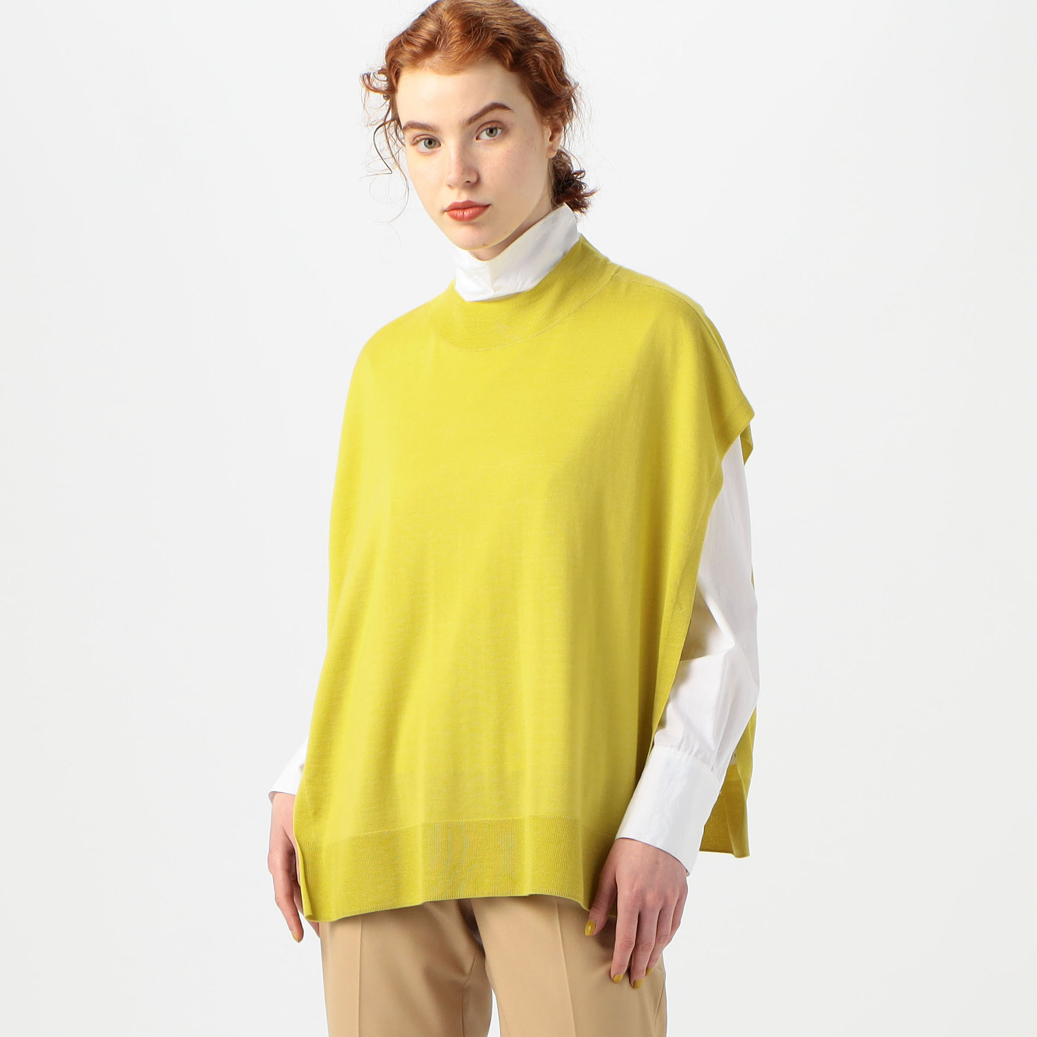 カシミヤシルク ビルドネックベスト