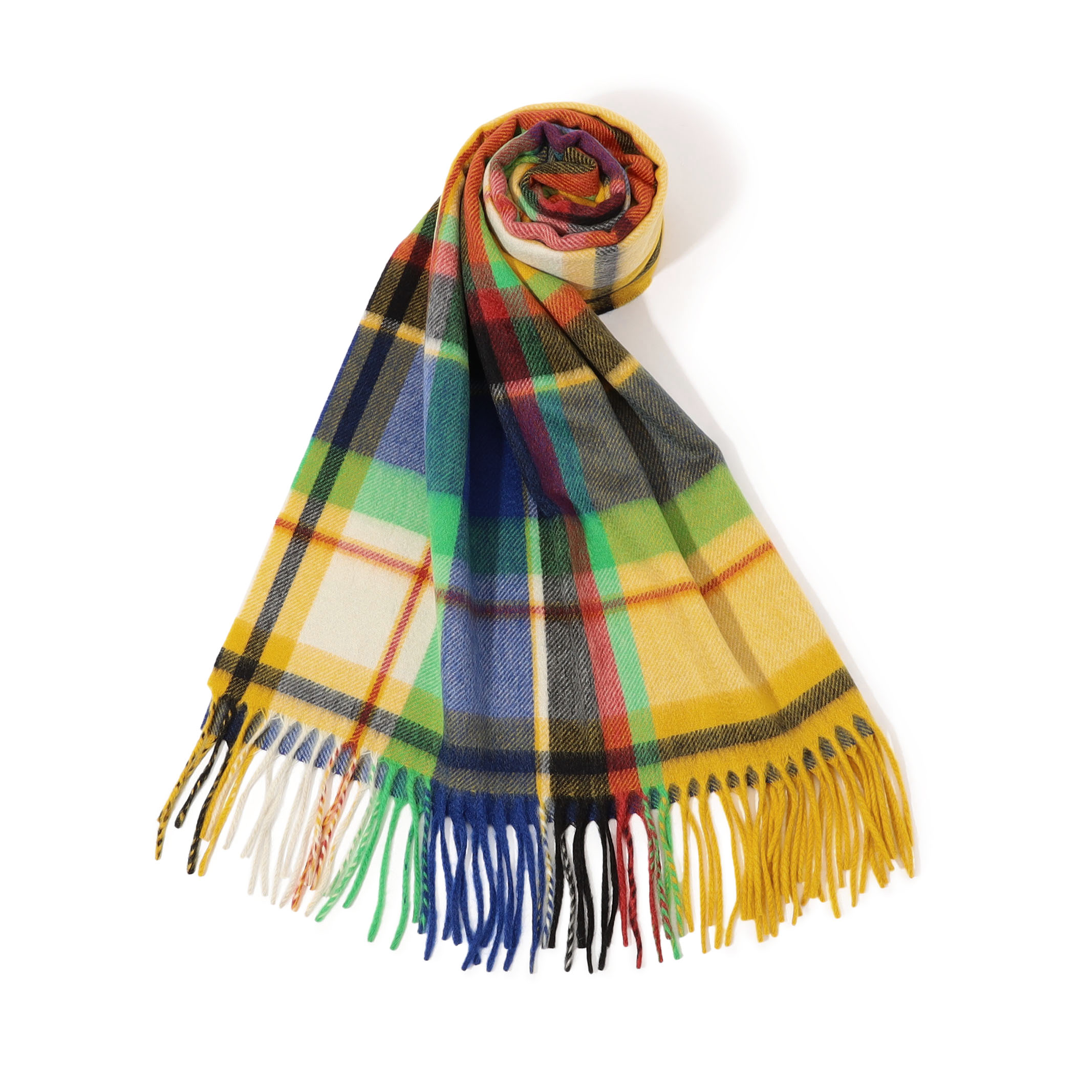 Joshua Ellis Plaid カシミヤストール
