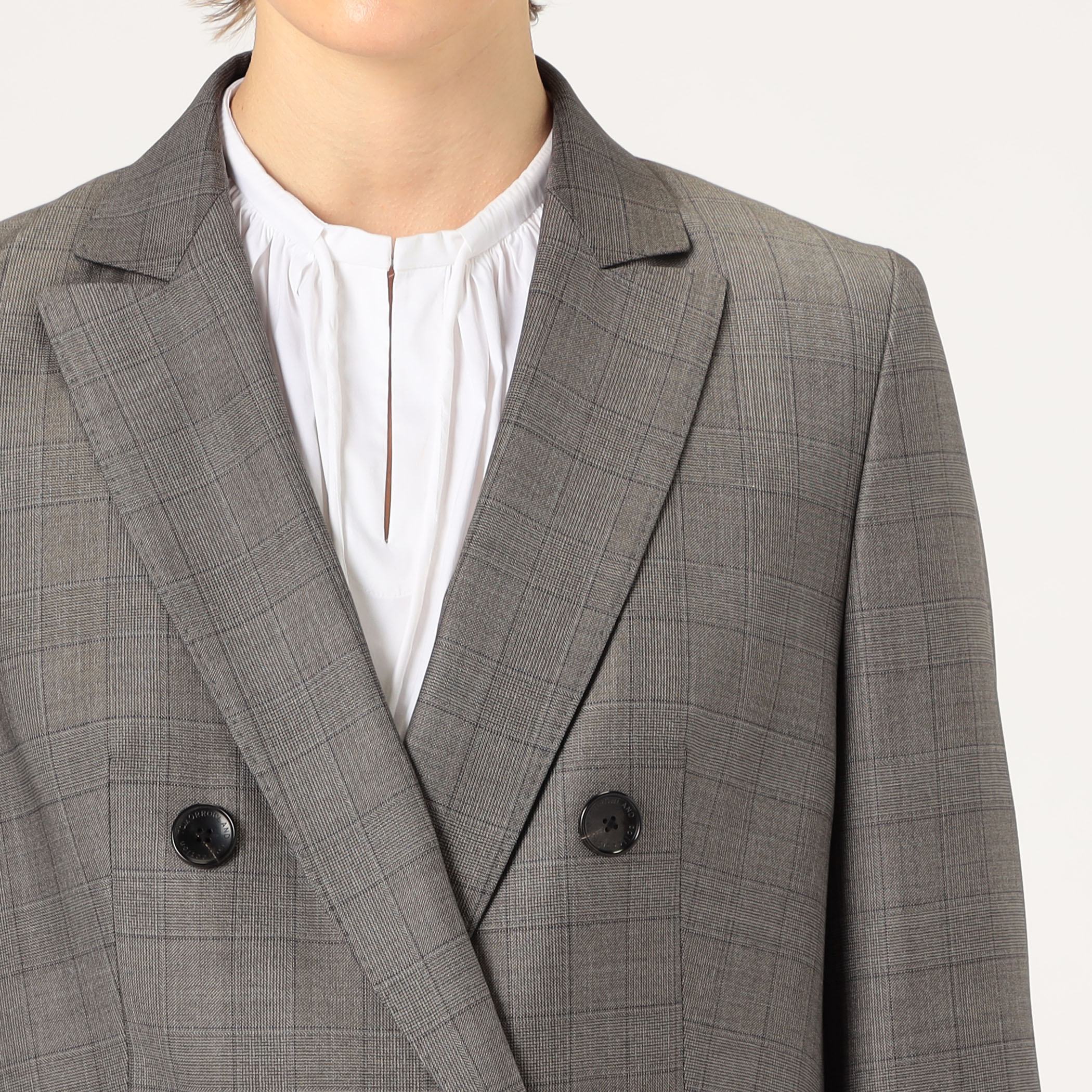 365 GLEN CHECK ダブルブレストジャケット｜トゥモローランド 公式通販