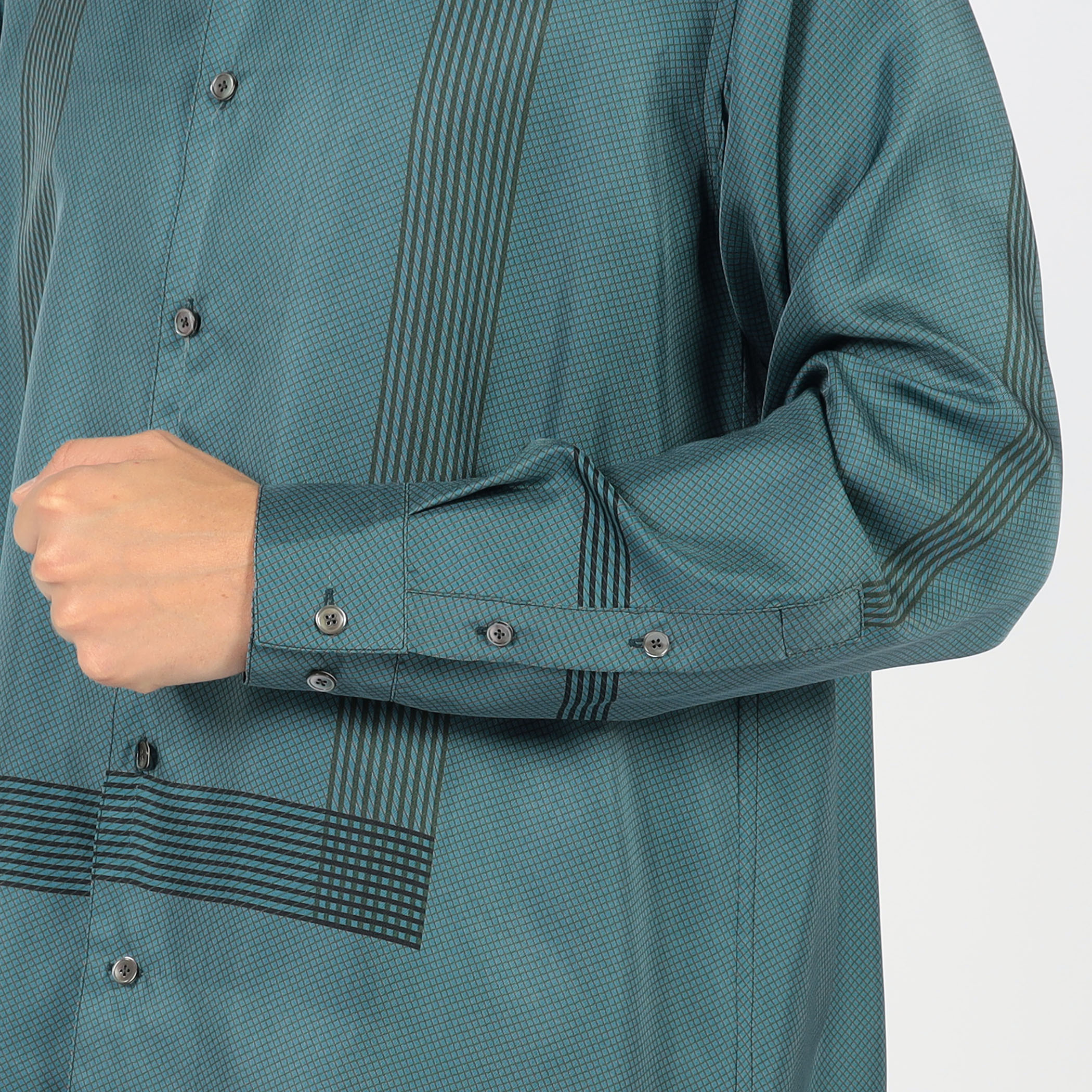 シルクツイル パネルプリント オープンカラーシャツ｜トゥモローランド